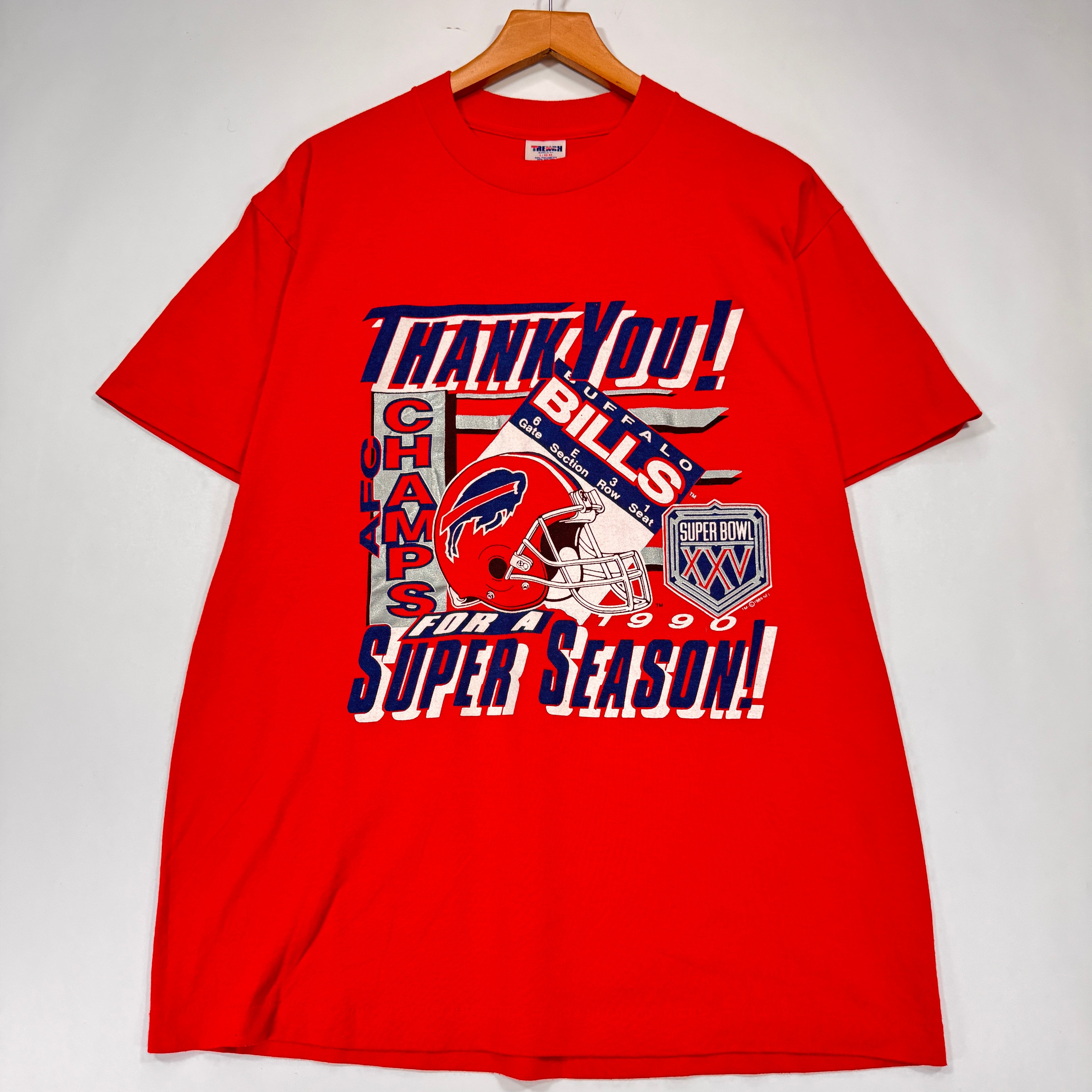 Vintage Buffalo Bills 1990 AFC Champions Shirt Large
