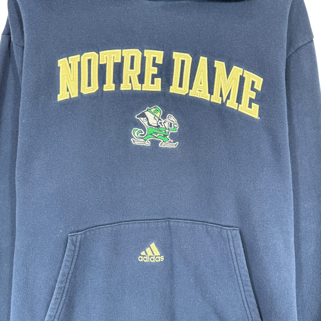 Vintage Adidas Notre Dame Hoodie Sweatshirt Medium