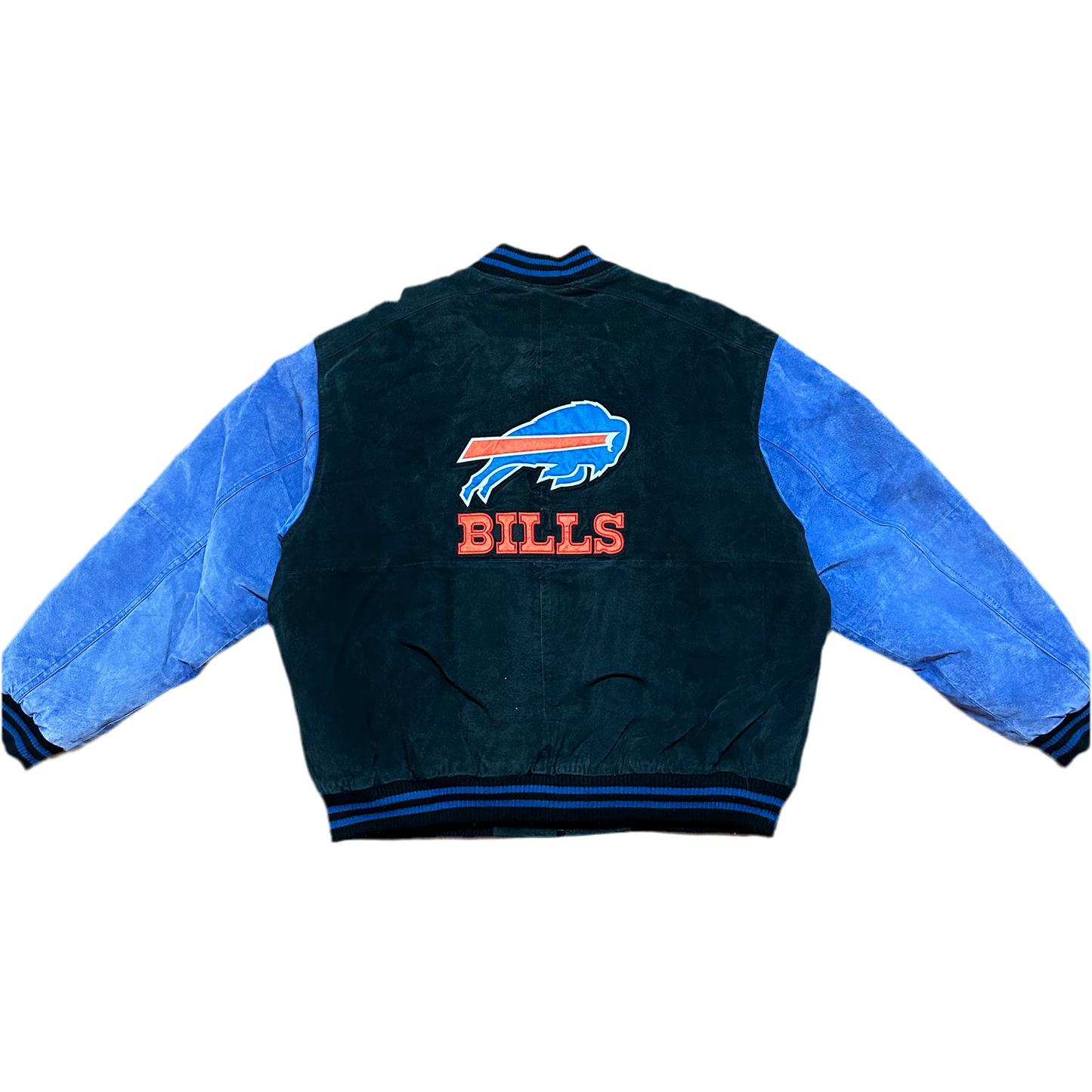 Vintage Buffalo Bills Leather Suede Bomber Jacket XL