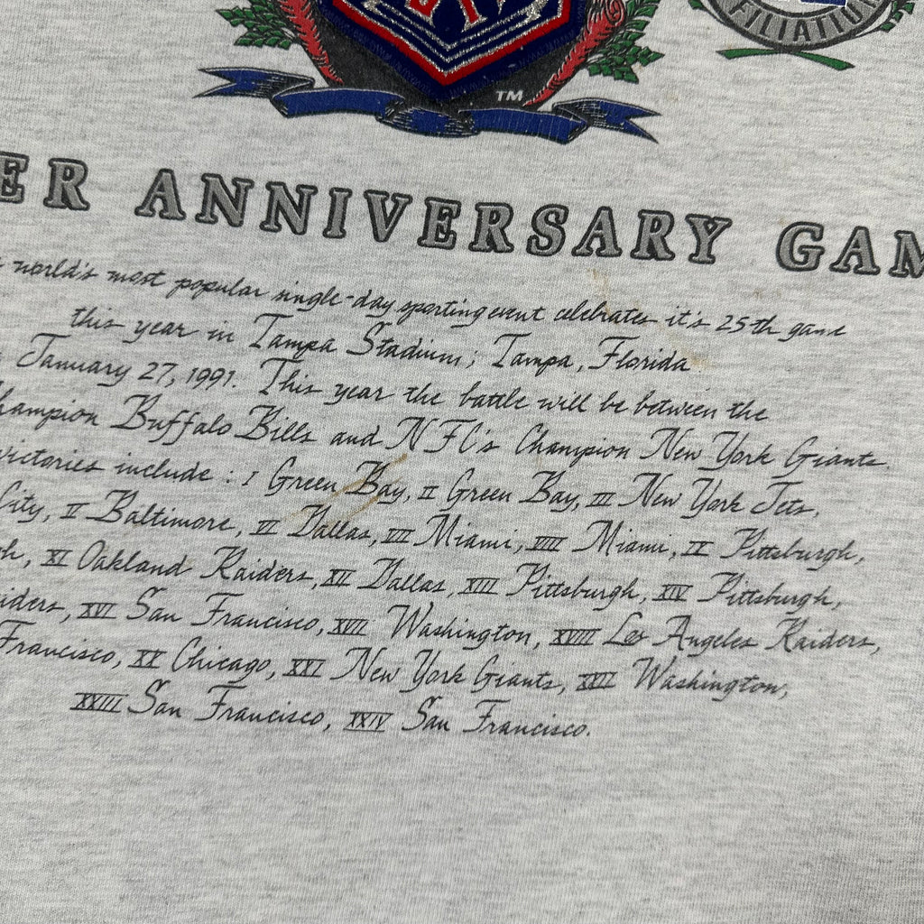 Vintage Buffalo Bills NY Giants 1991 Super Bowl Shirt XL