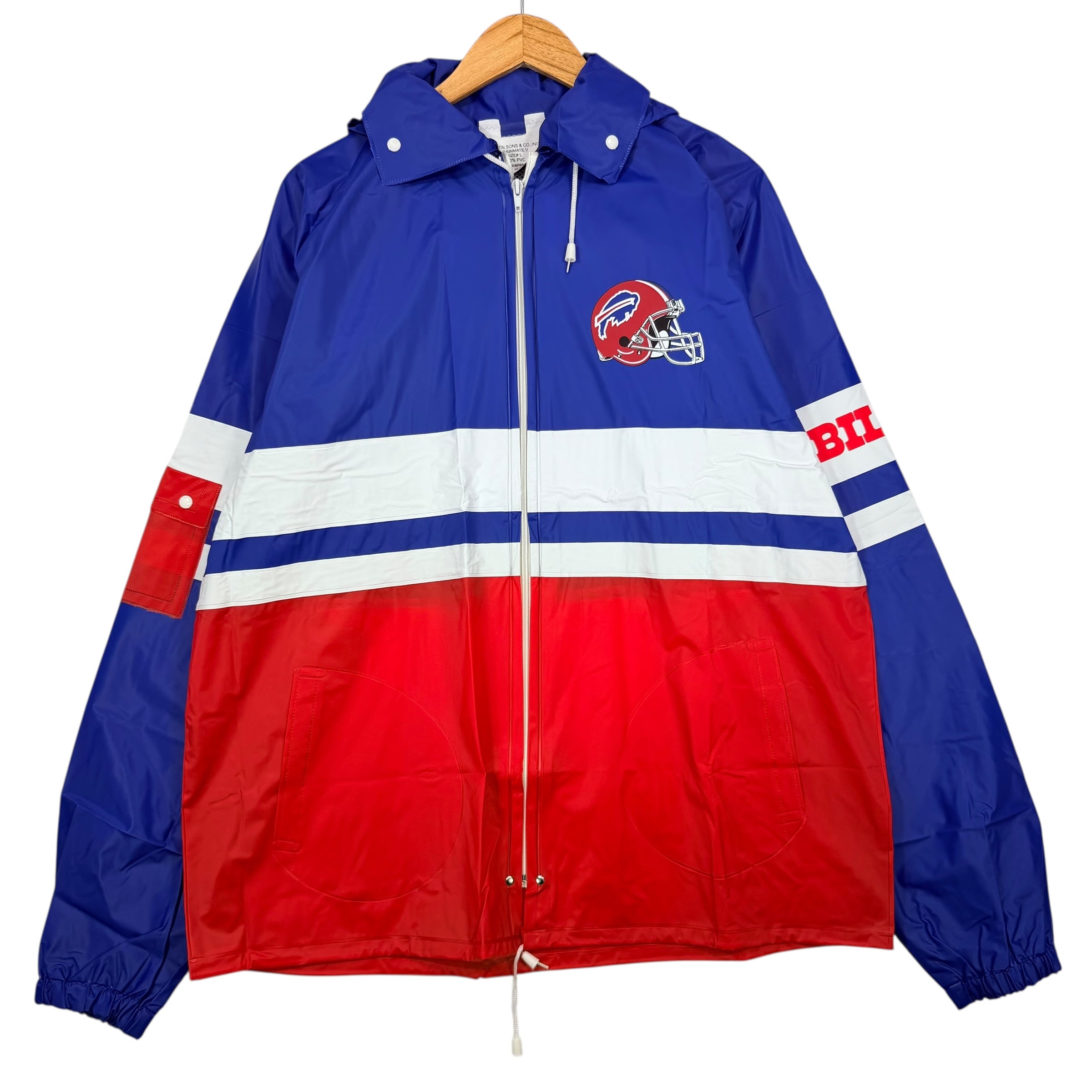 Vintage Buffalo Bills Vinyl Rain Jacket Large