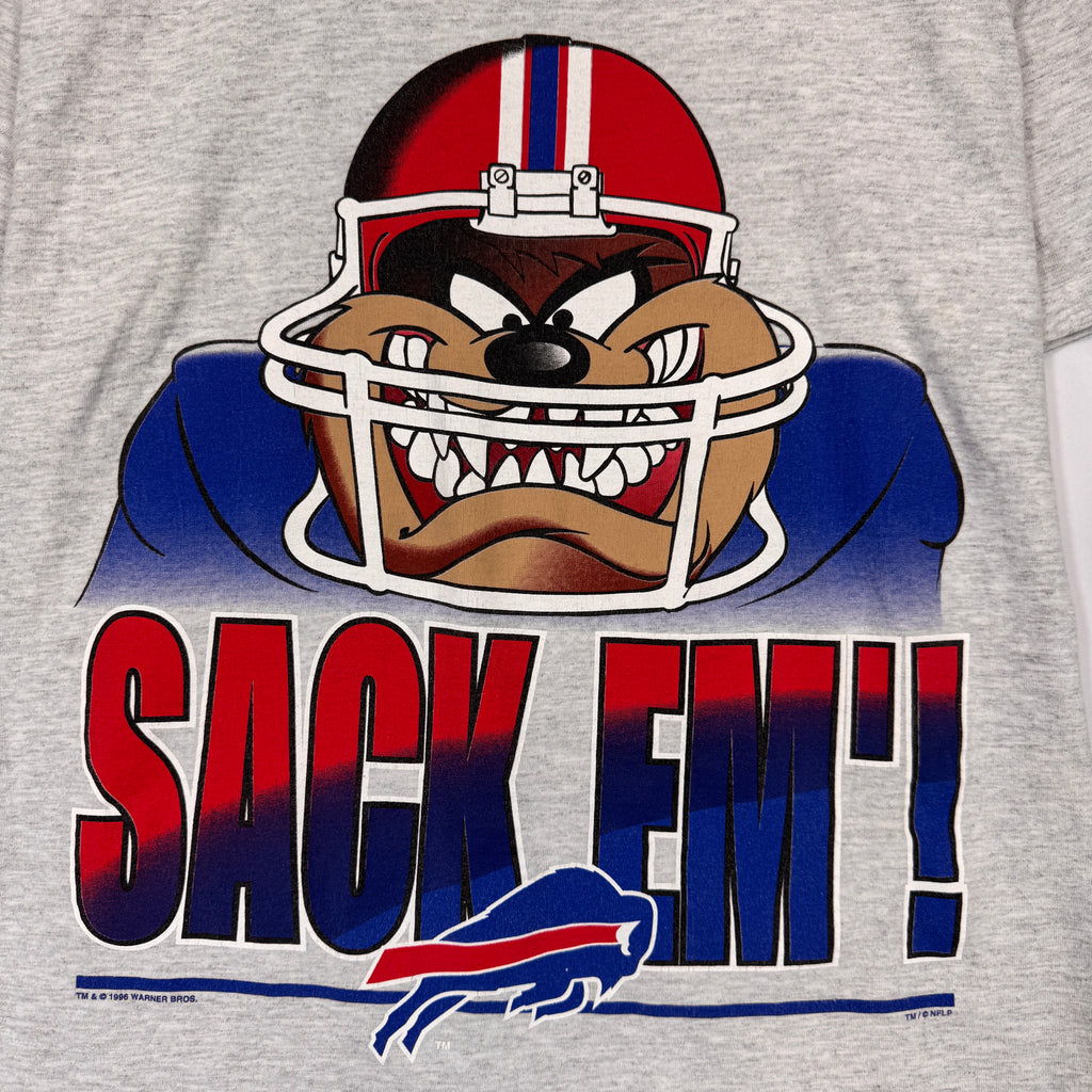 Vintage Buffalo Bills Taz “Sack Em” Looney Tunes Cartoon Shirt Medium