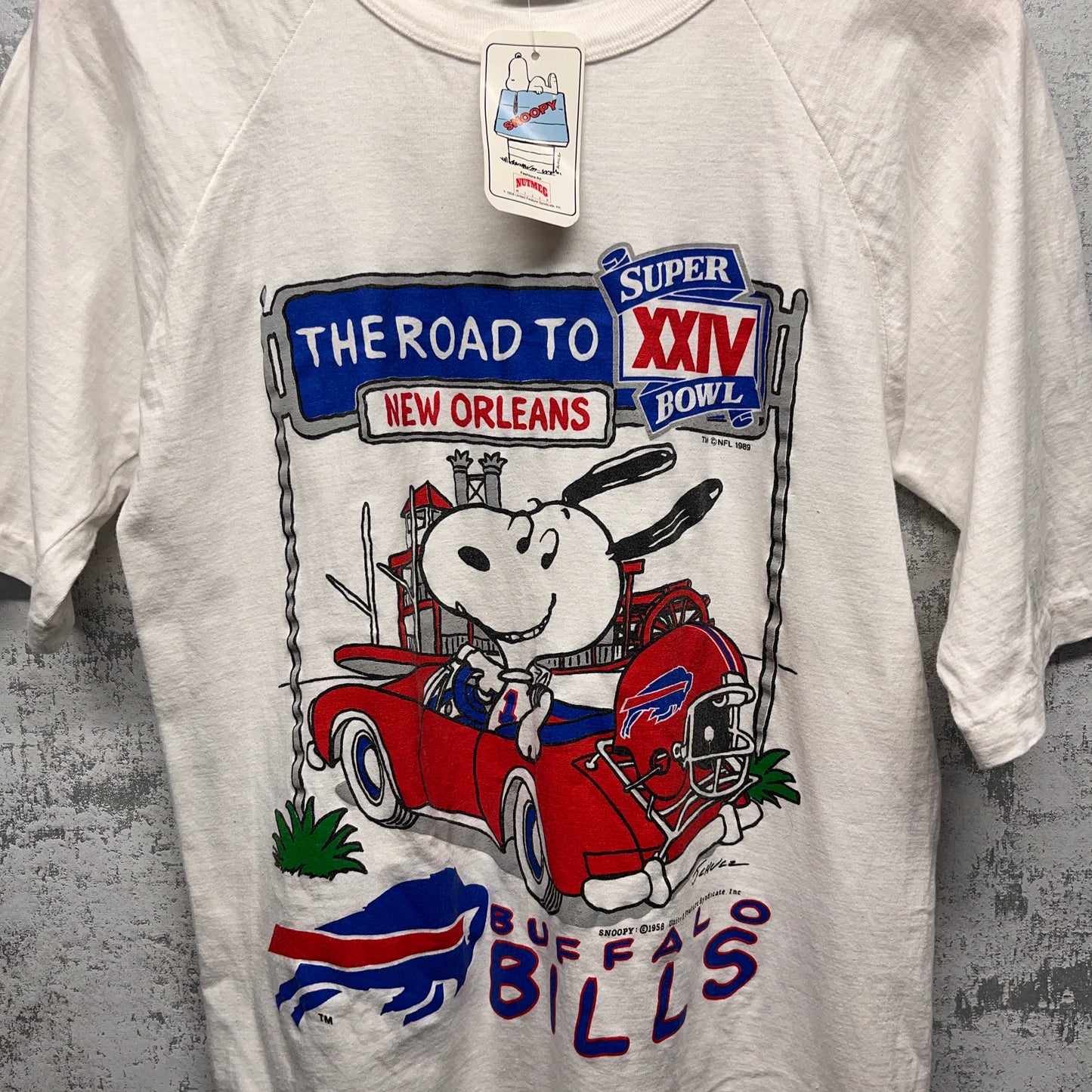 Vintage Buffalo Bills Super Bowl Snoopy Peanuts DEADSTOCK Shirt Medium