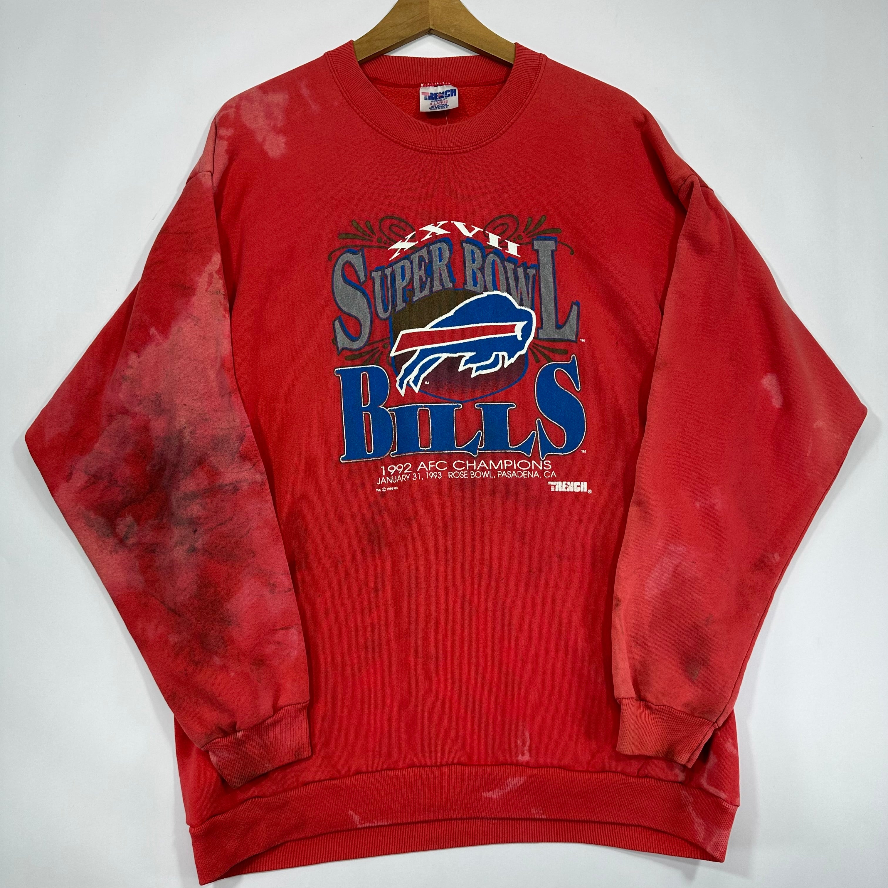 Vintage Buffalo Bills Thrashed 1992 AFC Champs Crewneck Sweatshirt XL