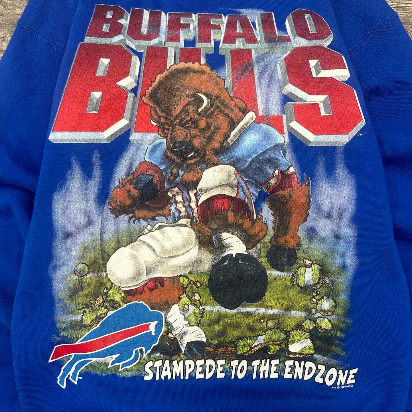 Vintage Buffalo Bills Stampede Cartoon Crewneck Sweatshirt Medium