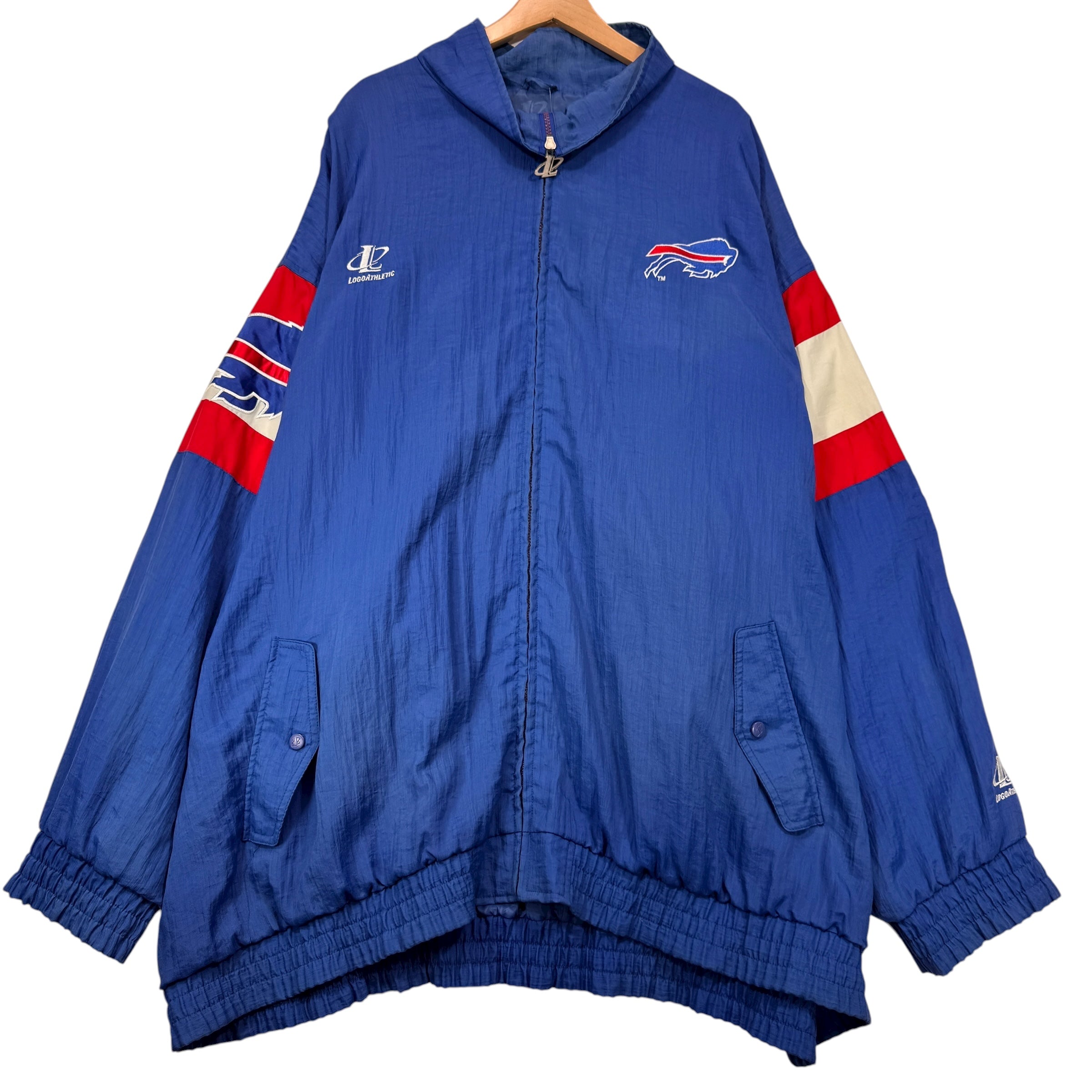 Vintage Buffalo Bills Logo Athletic Zip Up Windbreaker Jacket XXXL