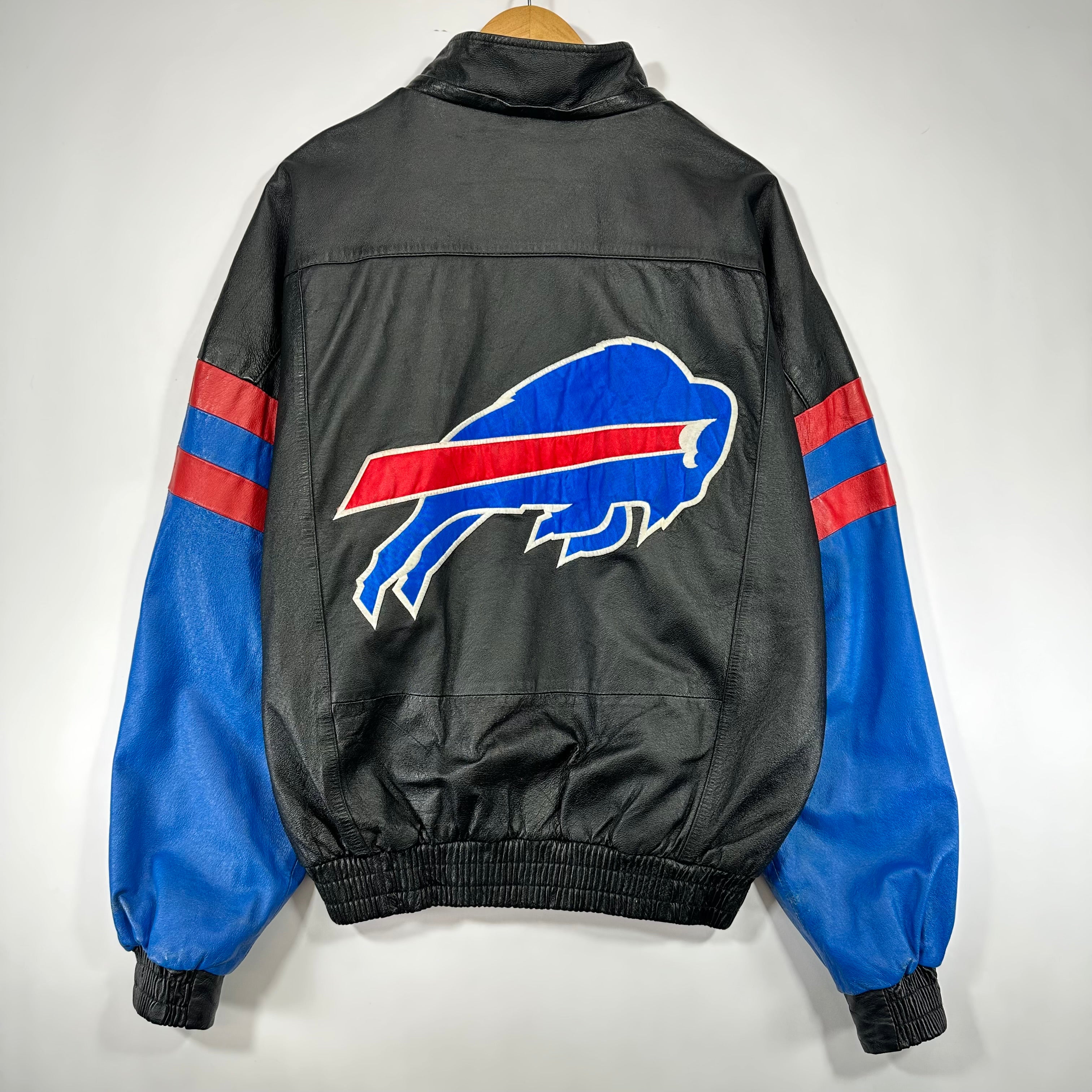 Vintage Buffalo Bills Leather Bomber Jacket Large