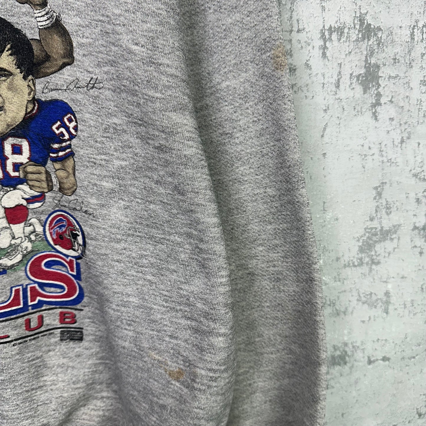 Vintage Buffalo Bills Sack Club Cartoon Crewneck Sweatshirt Large