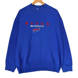 Vintage Buffalo Bills Embroidered Mock Neck Sweatshirt Large
