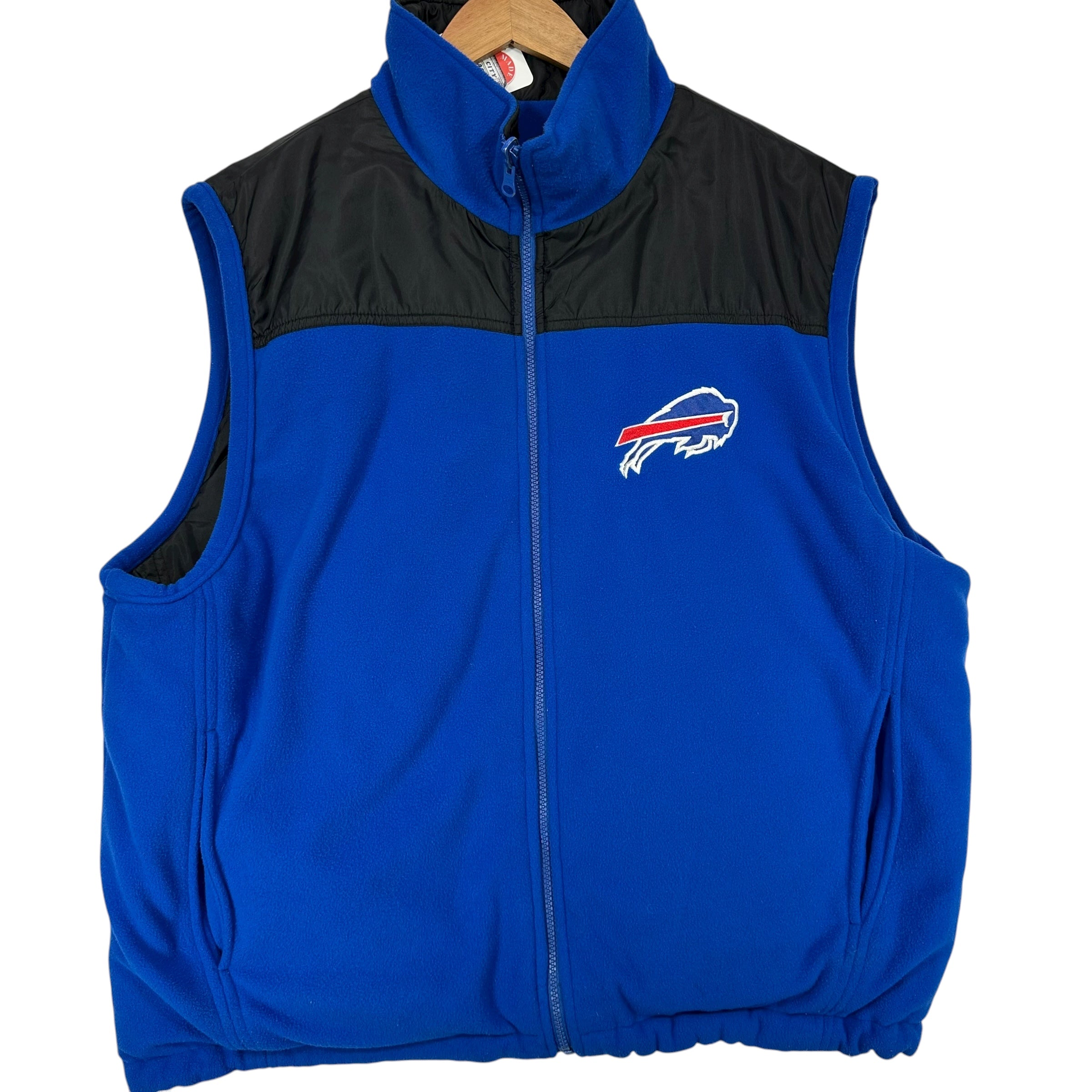 Vintage Buffalo Bills Reversible Outerwear Vest Sweatshirt Jacket XXL