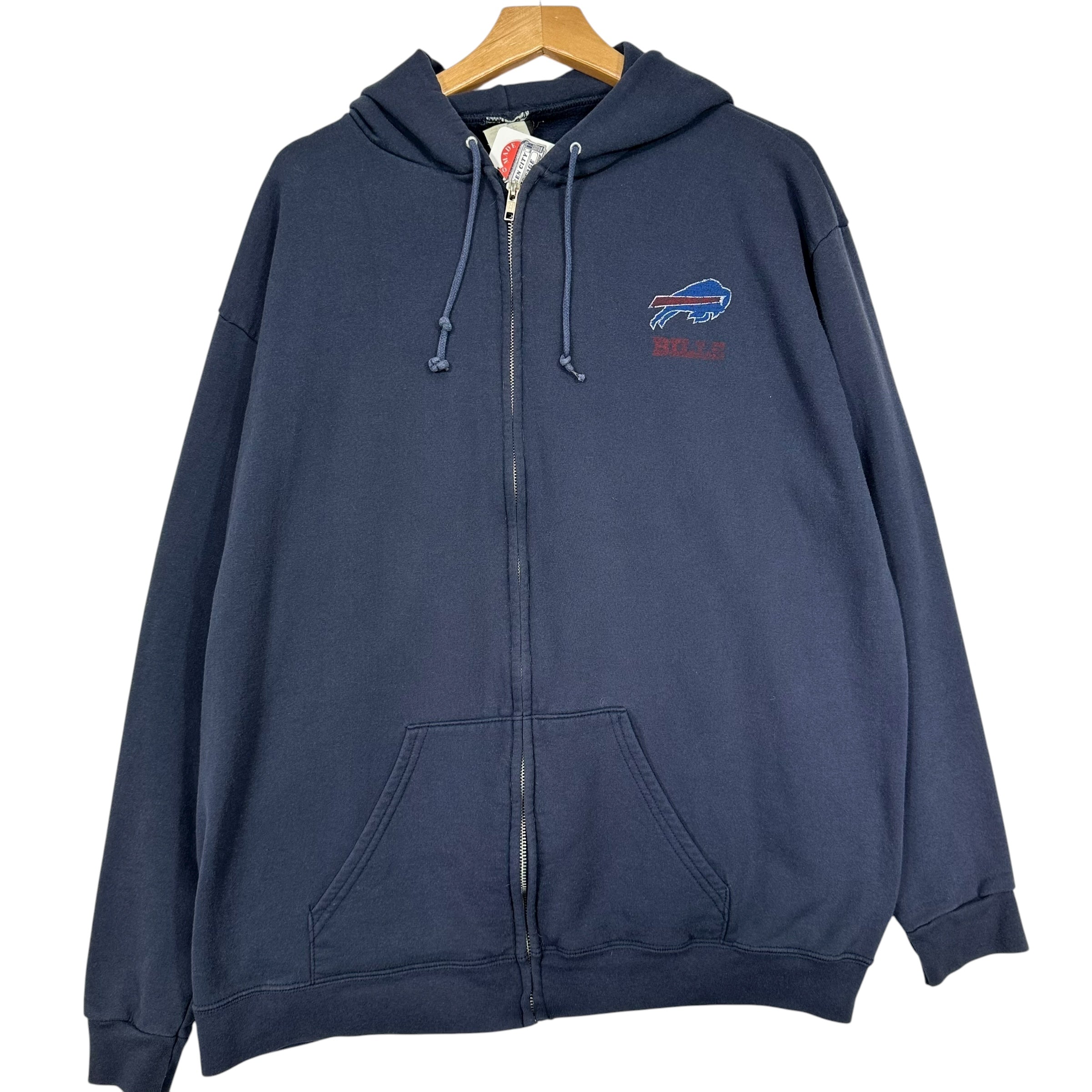 Vintage Buffalo Bills Zip Hoodie Sweatshirt Large