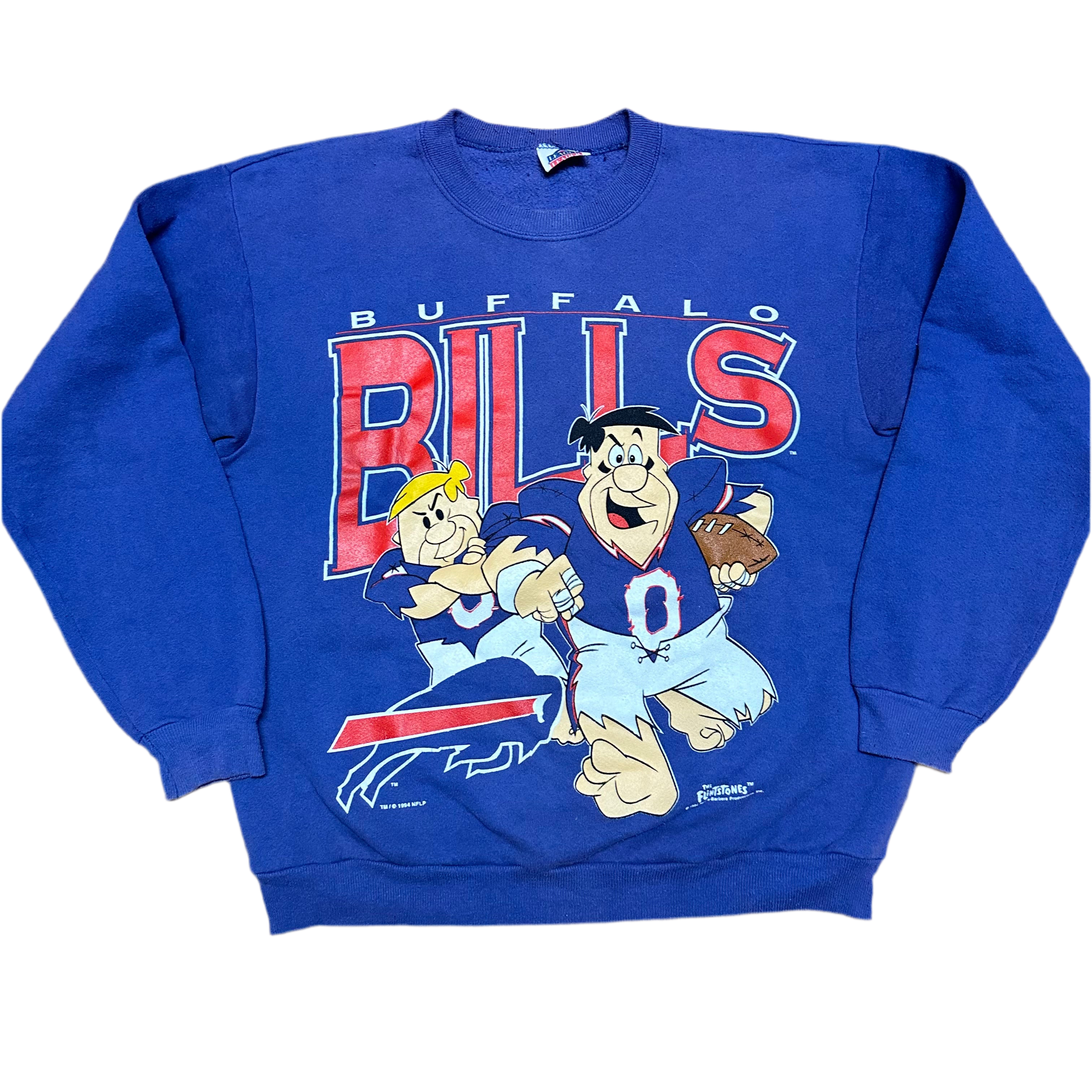 Vintage Buffalo Bills Flintstones Crewneck Sweatshirt Large