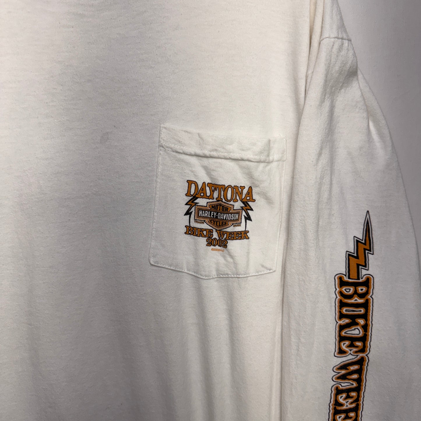 Vintage Harley Davidson 2002 Daytona Bike Week Long Sleeve Pocket Shirt XL