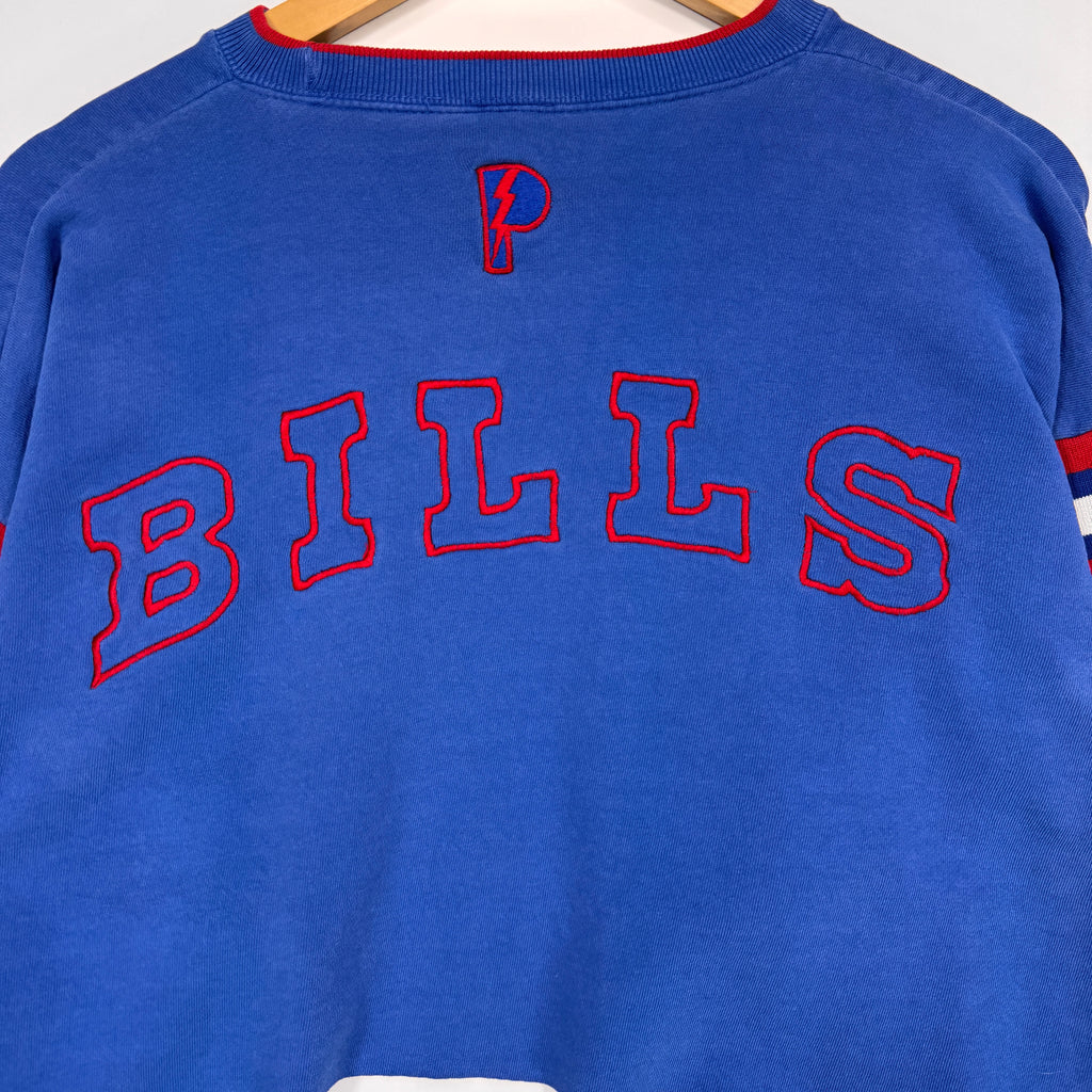Vintage Buffalo Bills Embroidered Cropped Crewneck Sweatshirt Large