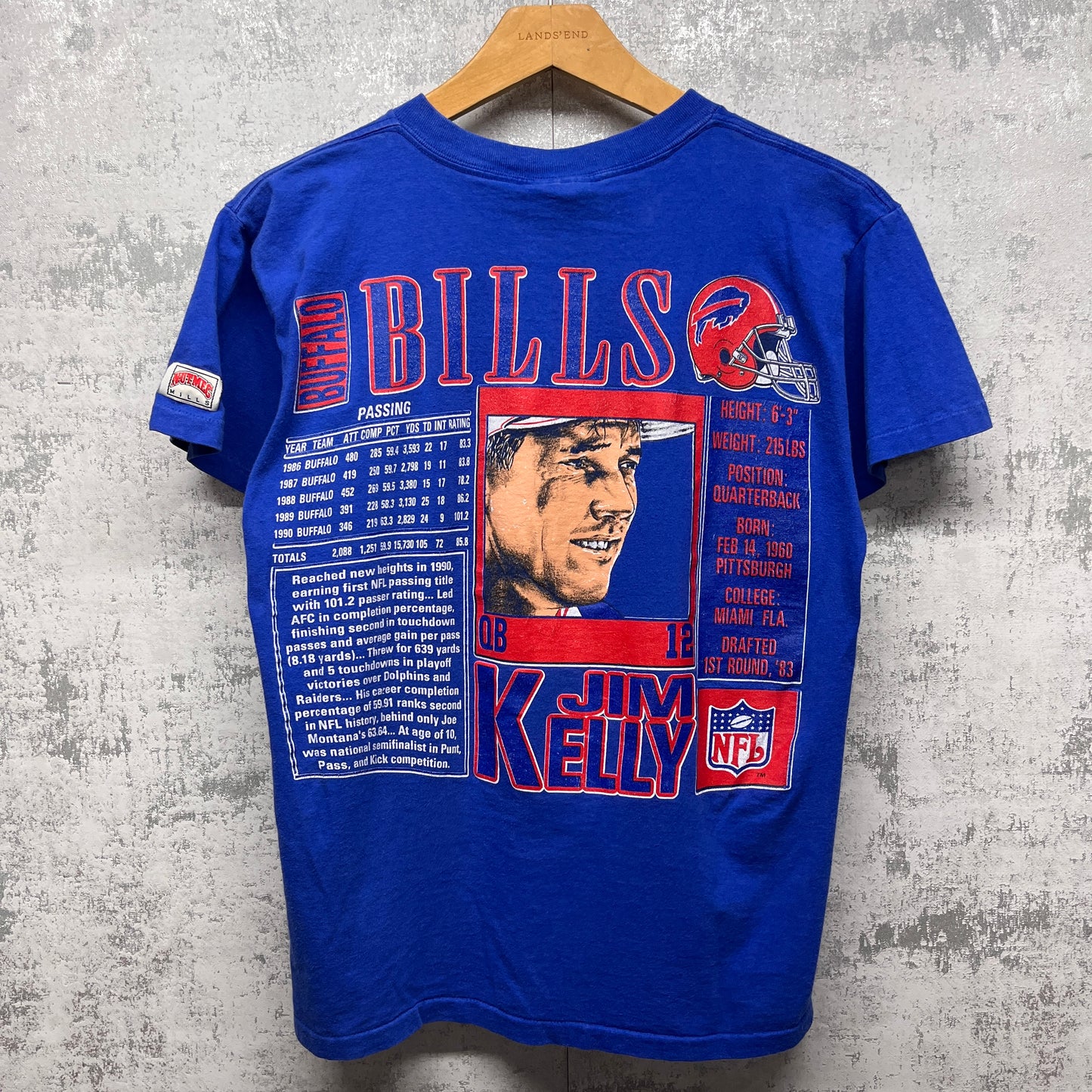 Vintage Buffalo Bills Jim Kelly Character Double Sided Shirt Small