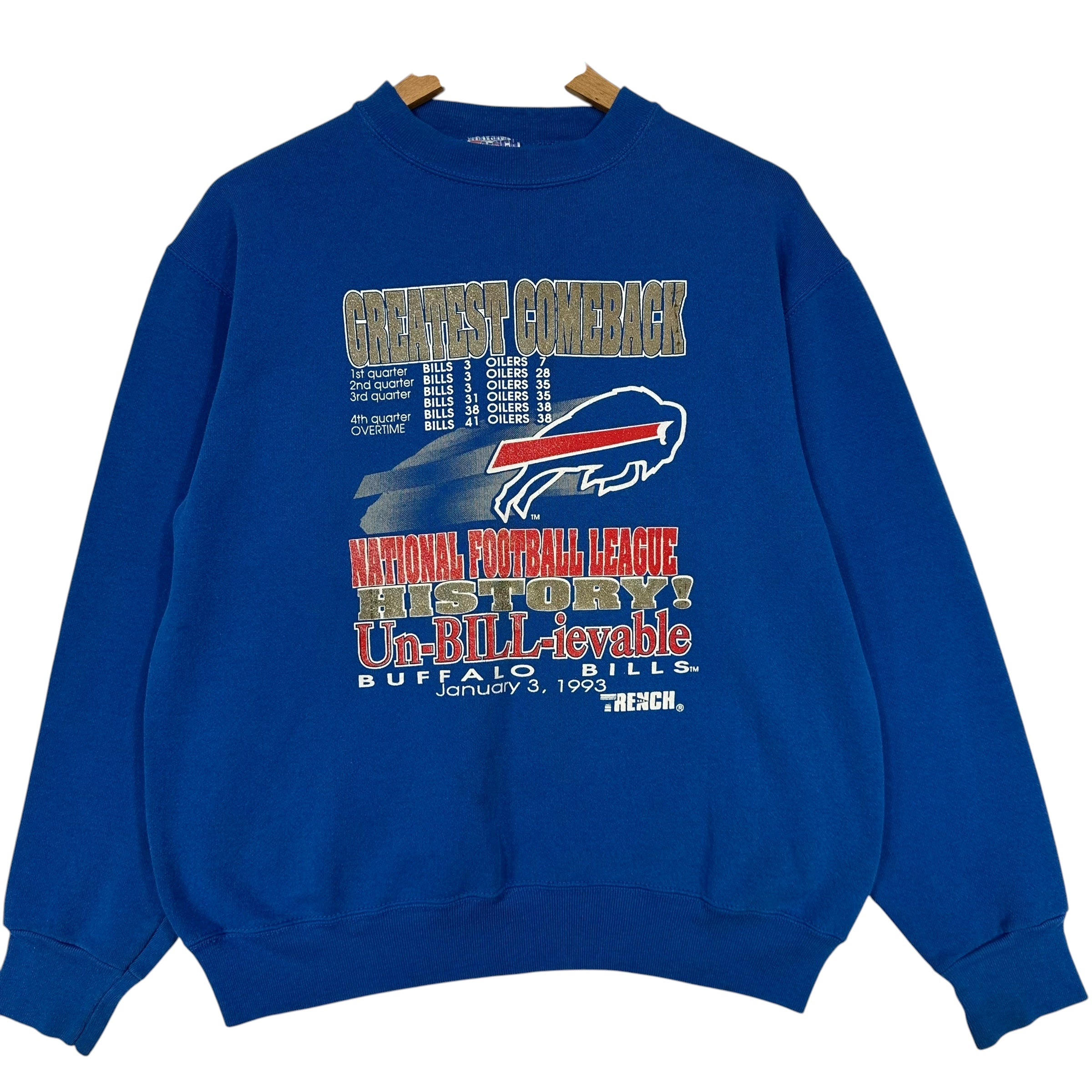 Vintage Buffalo Bills Greatest Comeback Crewneck Sweatshirt Medium