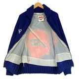 Vintage Buffalo Bills Homemade Knit Zip Up Sweater Sweatshirt Large