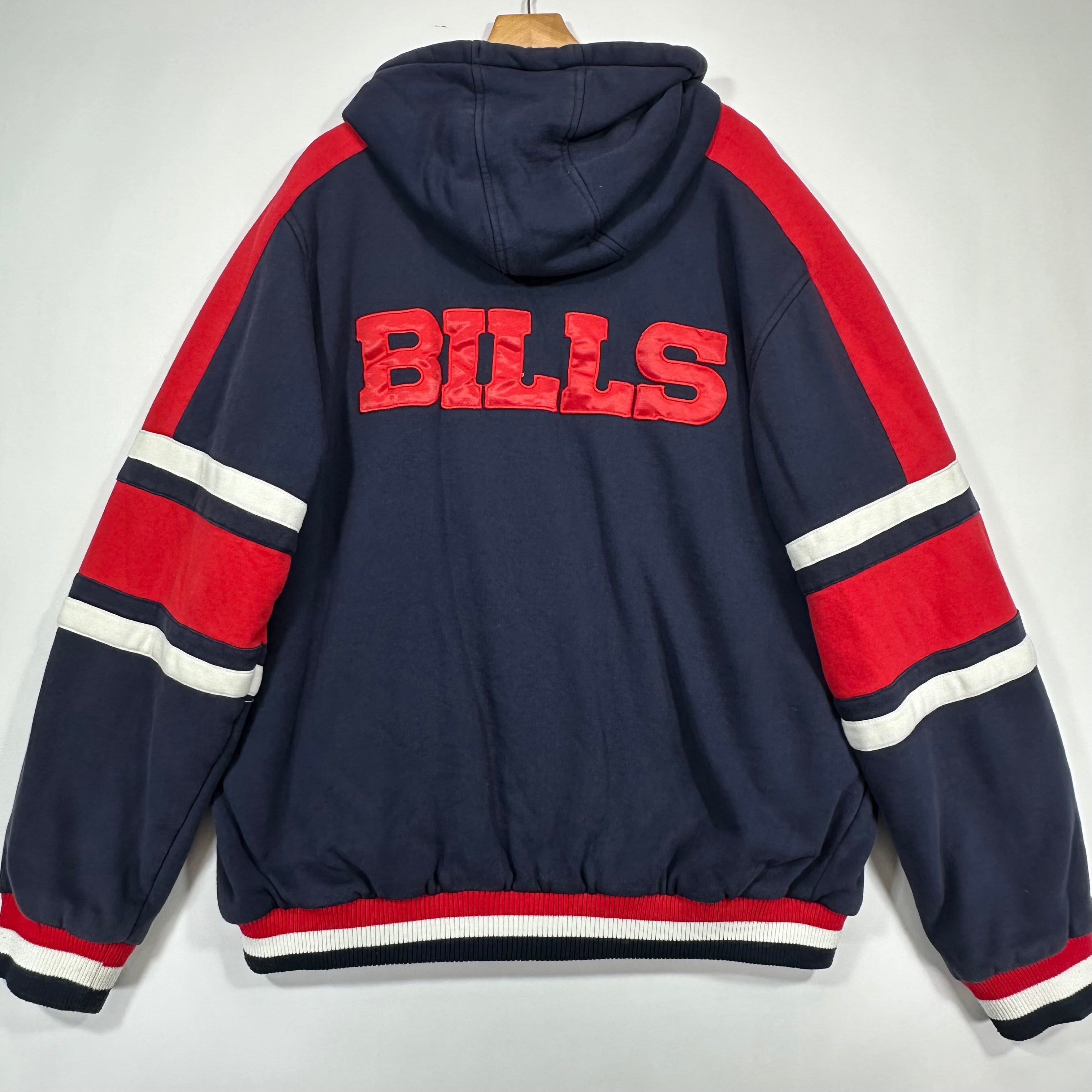 Vintage Buffalo Bills Quilted Heavy Hoodie Sweatshirt XL