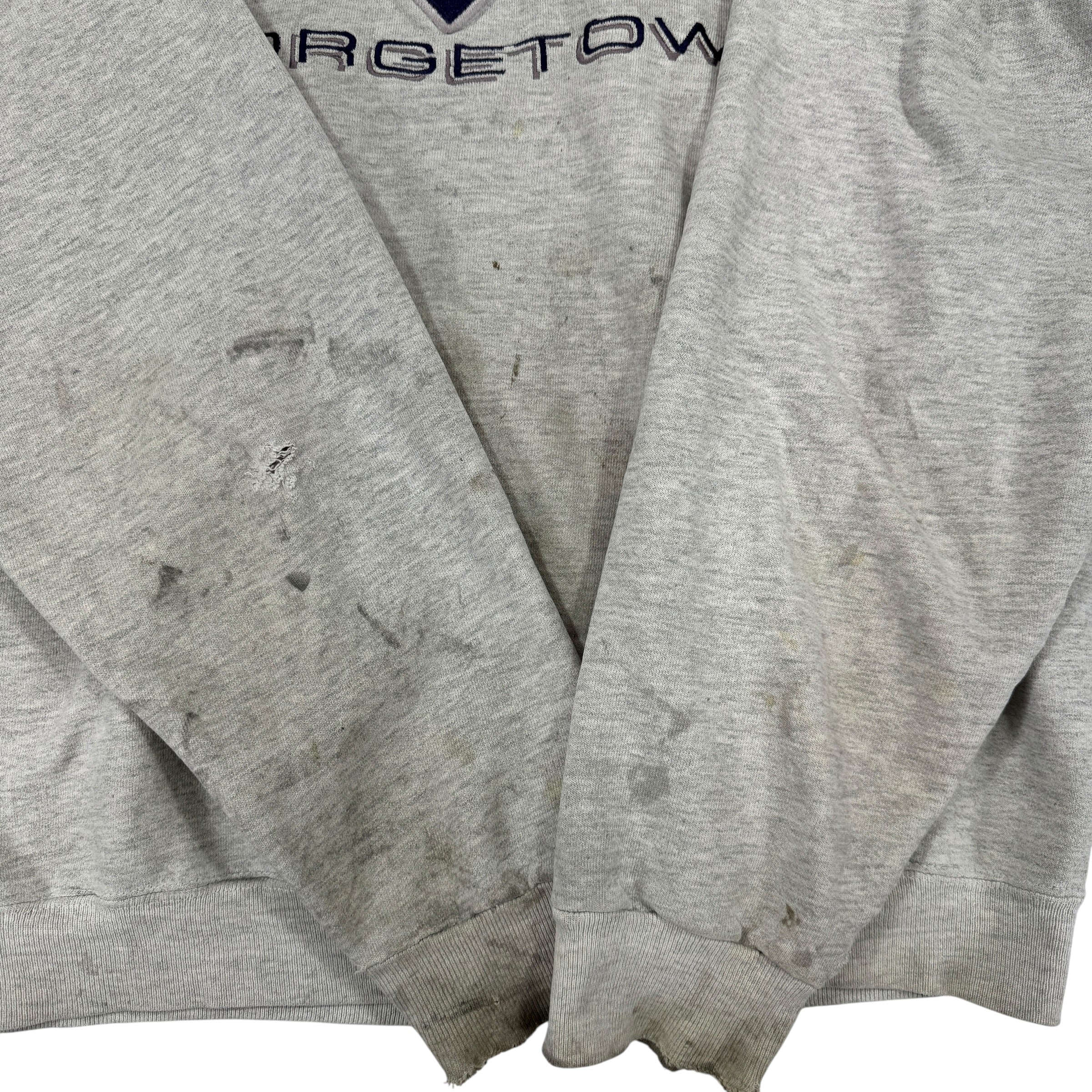 Vintage Thrashed Georgetown Crewneck Sweatshirt Large