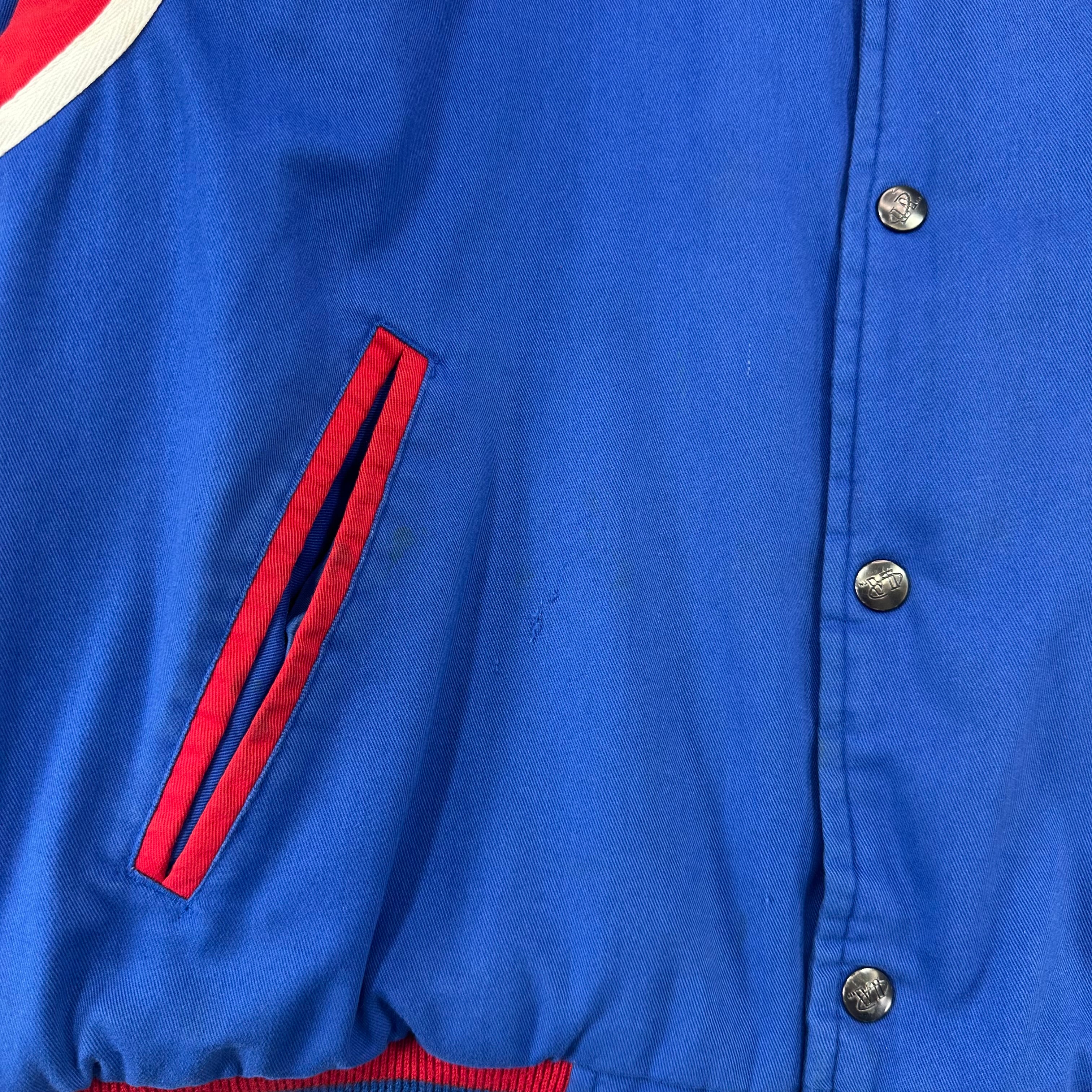 Vintage Buffalo Bills Quilted Bomber Jacket Large