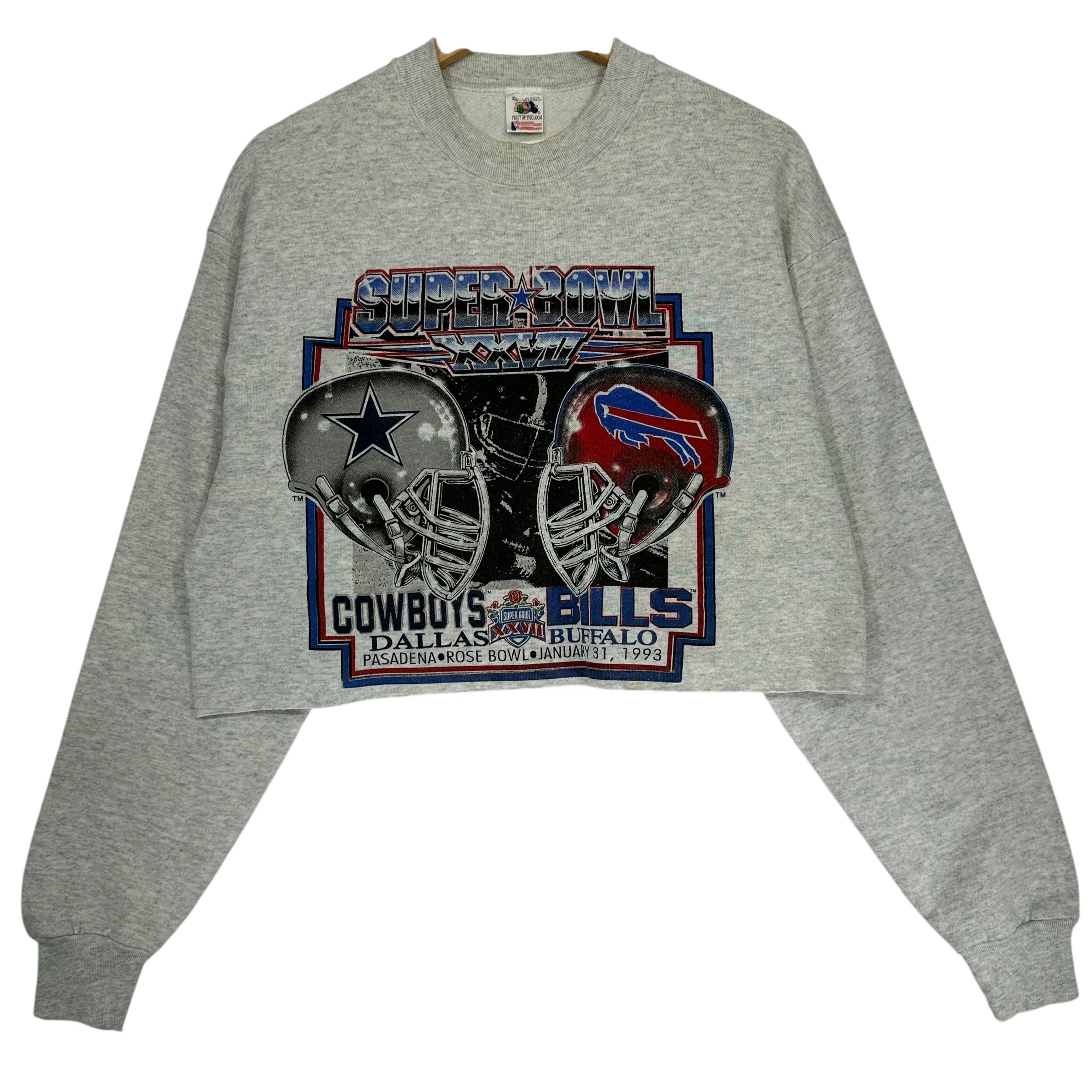 Vintage Buffalo Bills Cropped 1993 Super Bowl Crewneck Sweatshirt XL