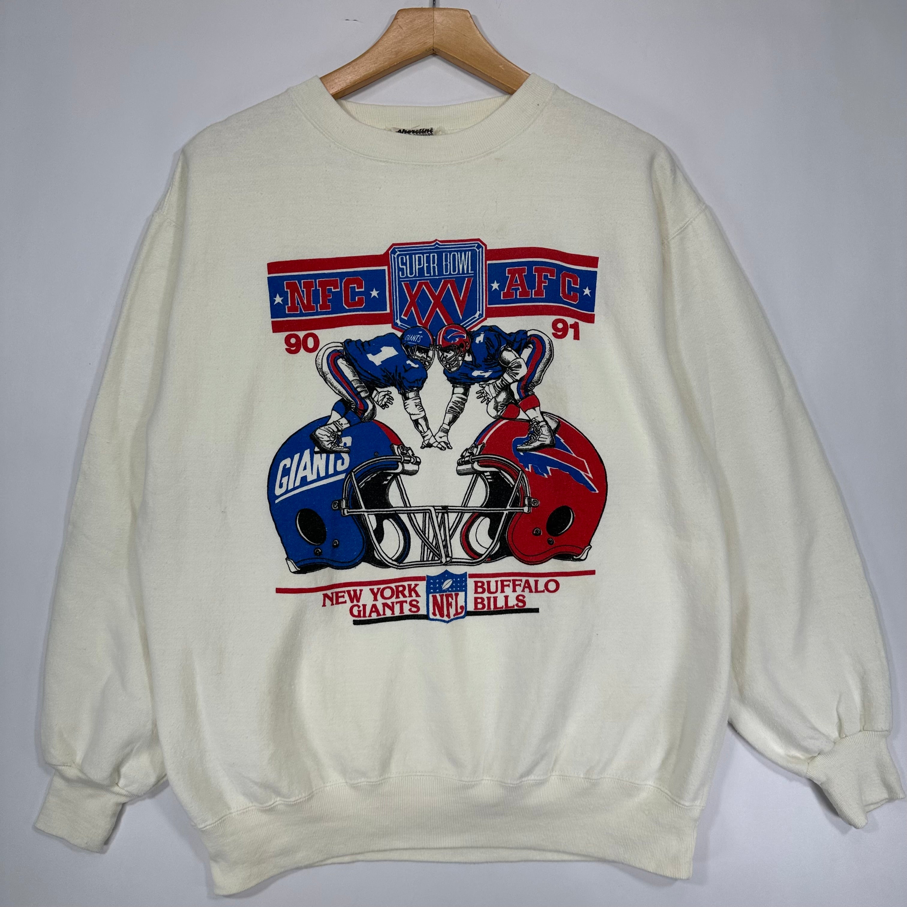 Vintage Buffalo Bills NY Giants 1991 Super Bowl Crewneck Sweatshirt XL