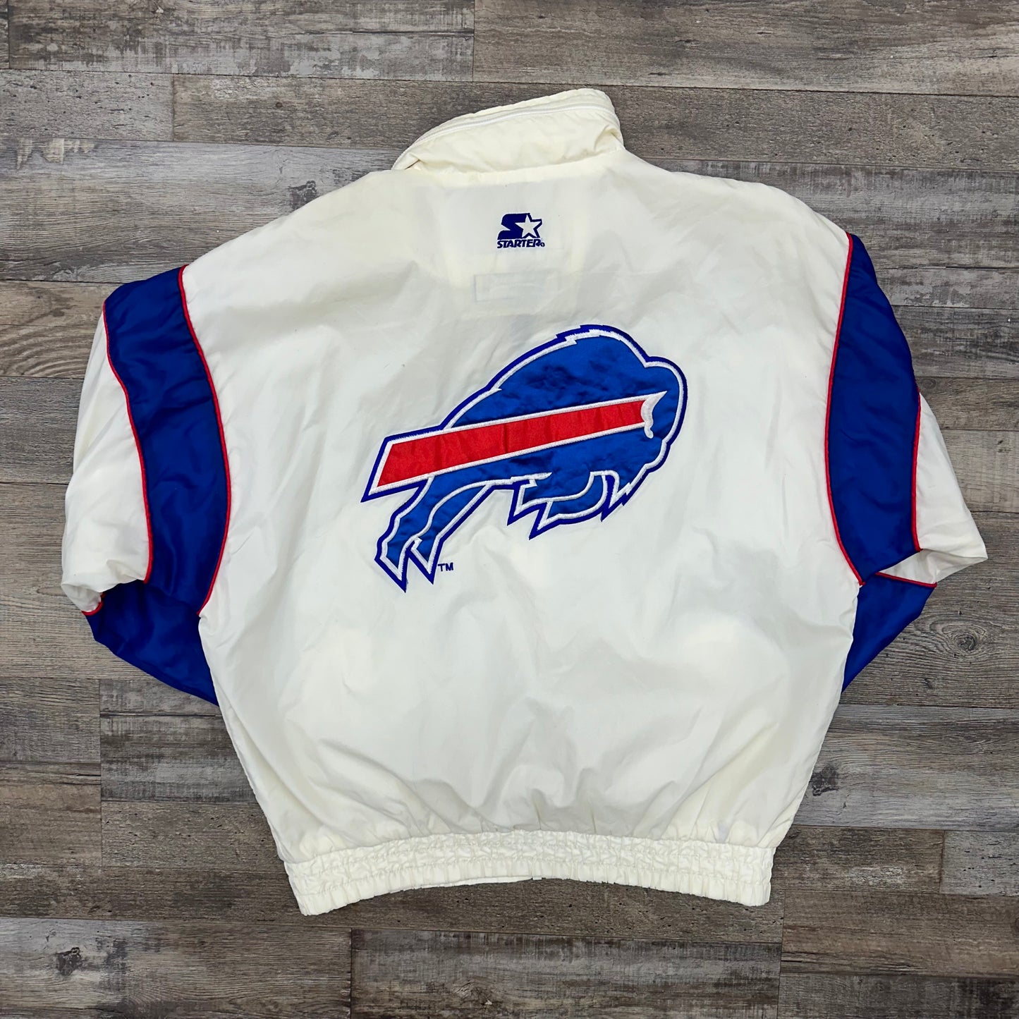 Vintage Buffalo Bills Starter White Windbreaker Jacket Medium-Large