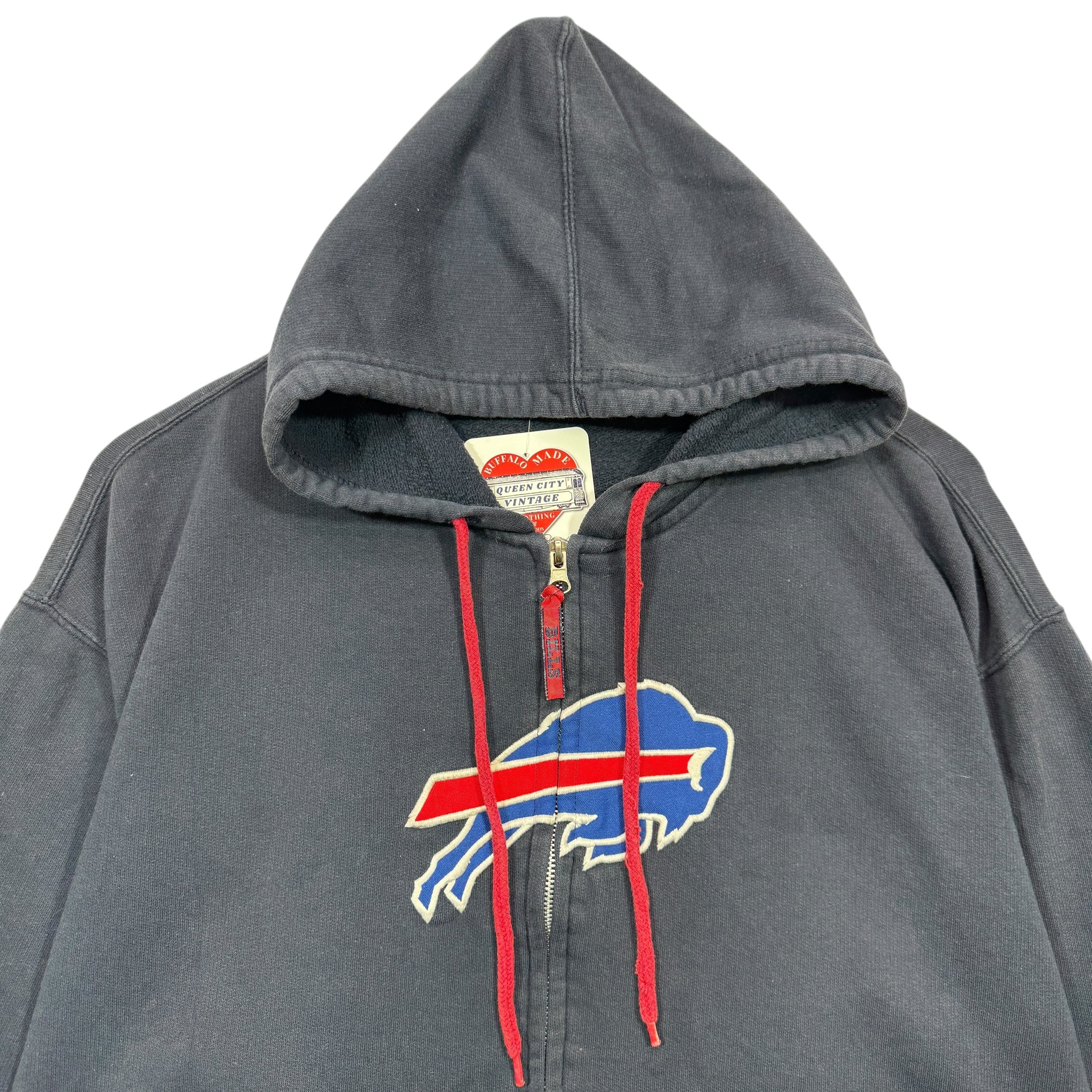Vintage Buffalo Bills Zip Up Hoodie Sweatshirt XL