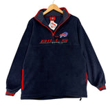Vintage Buffalo Bills 1/4 Zip Fleece Sweatshirt Large
