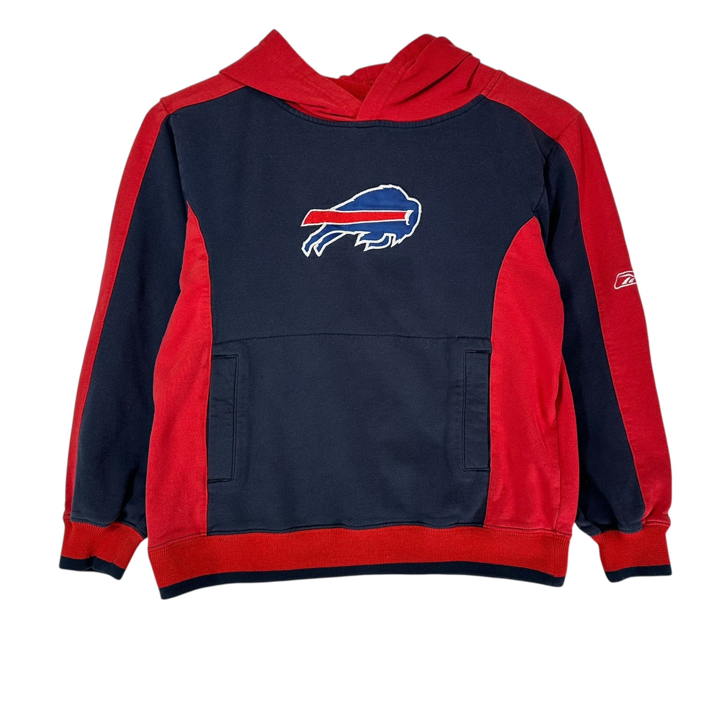 Vintage Kids Buffalo Bills Embroidered Hoodie Sweatshirt Size Medium 10/12
