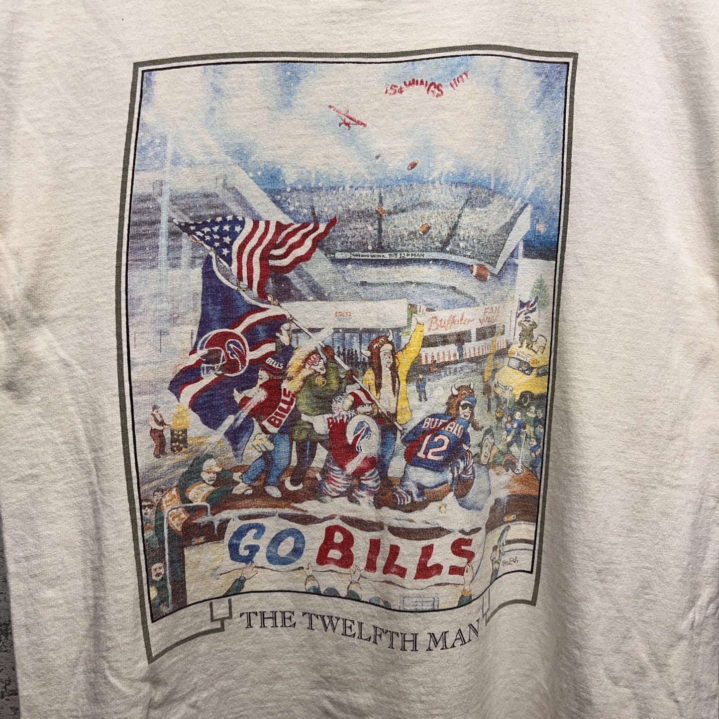 Vintage Buffalo Bills Twelfth Man Art Shirt Small