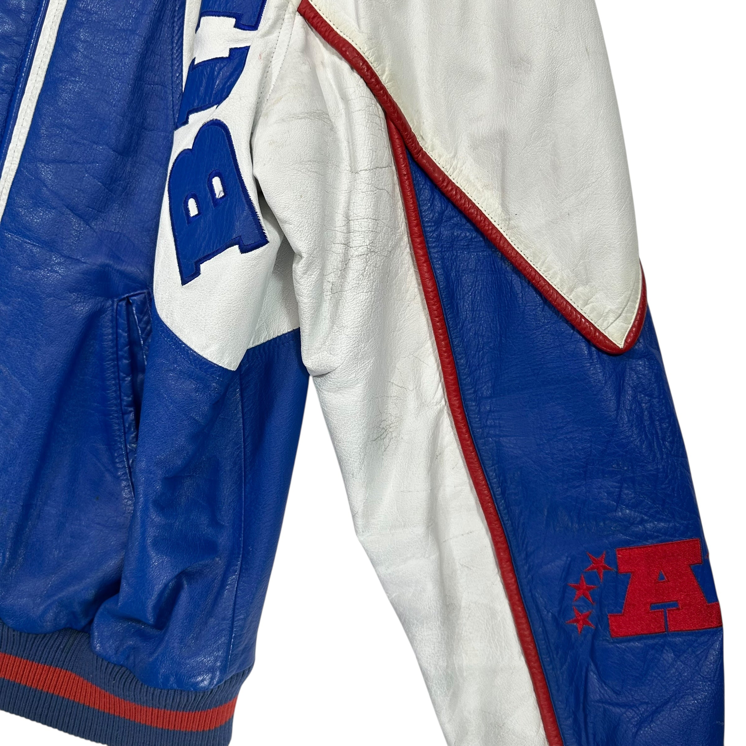 Vintage Buffalo Bills Leather Bomber Jacket Size XL Tall