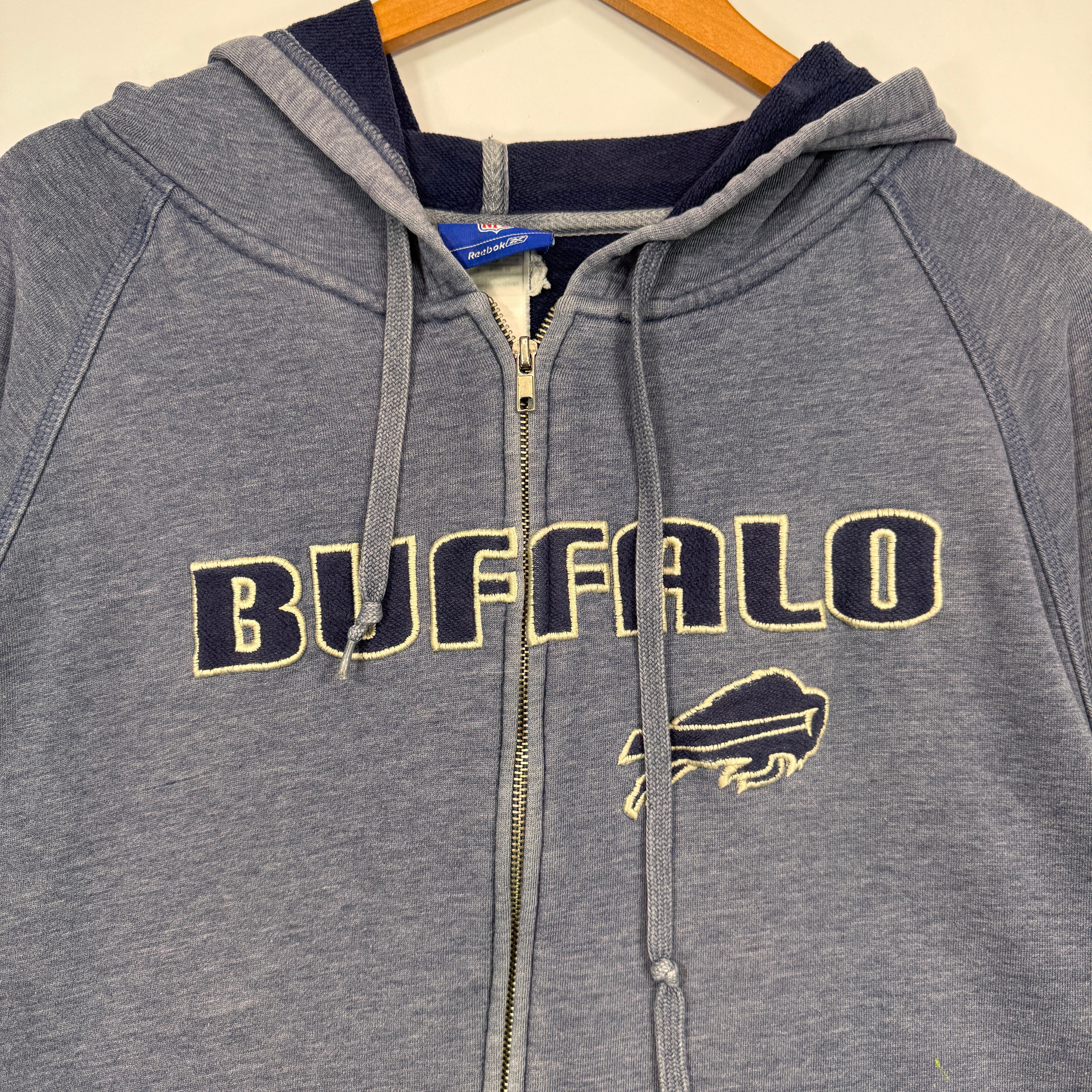 Vintage Buffalo Bills Zip Up Hoodie Sweatshirt XXL