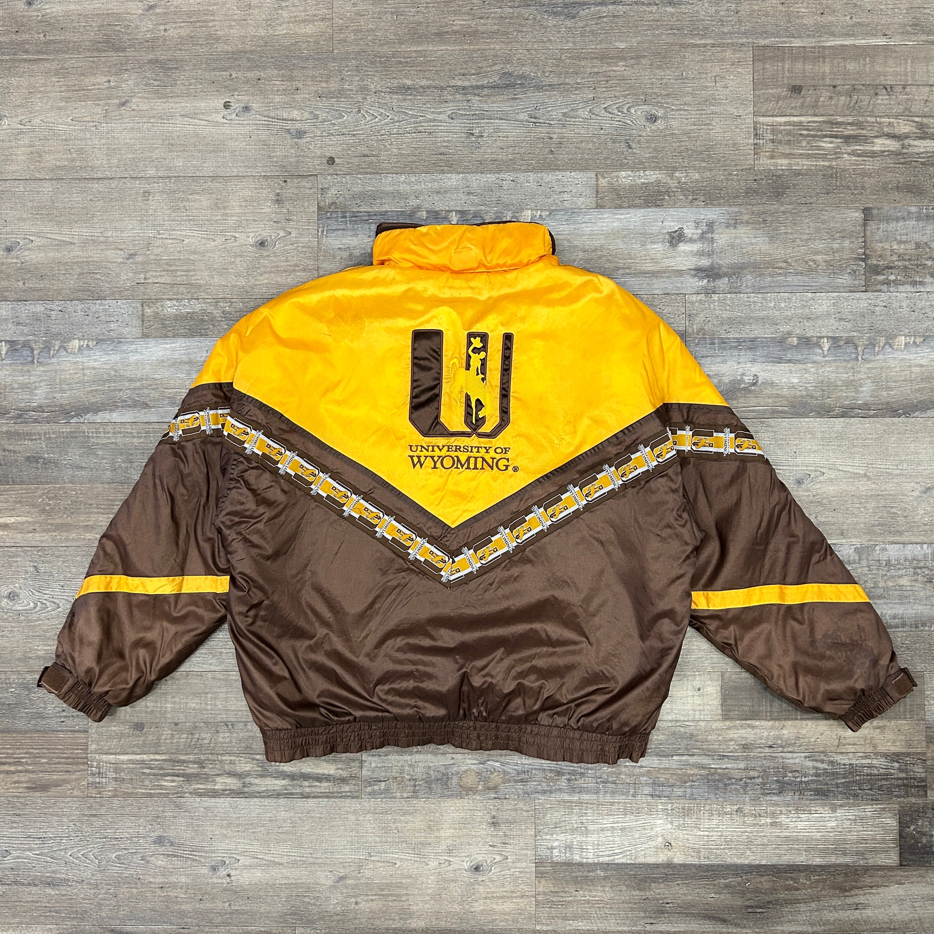 Vintage Wyoming Cowboys Buffalo Bills Tape Jacket XL