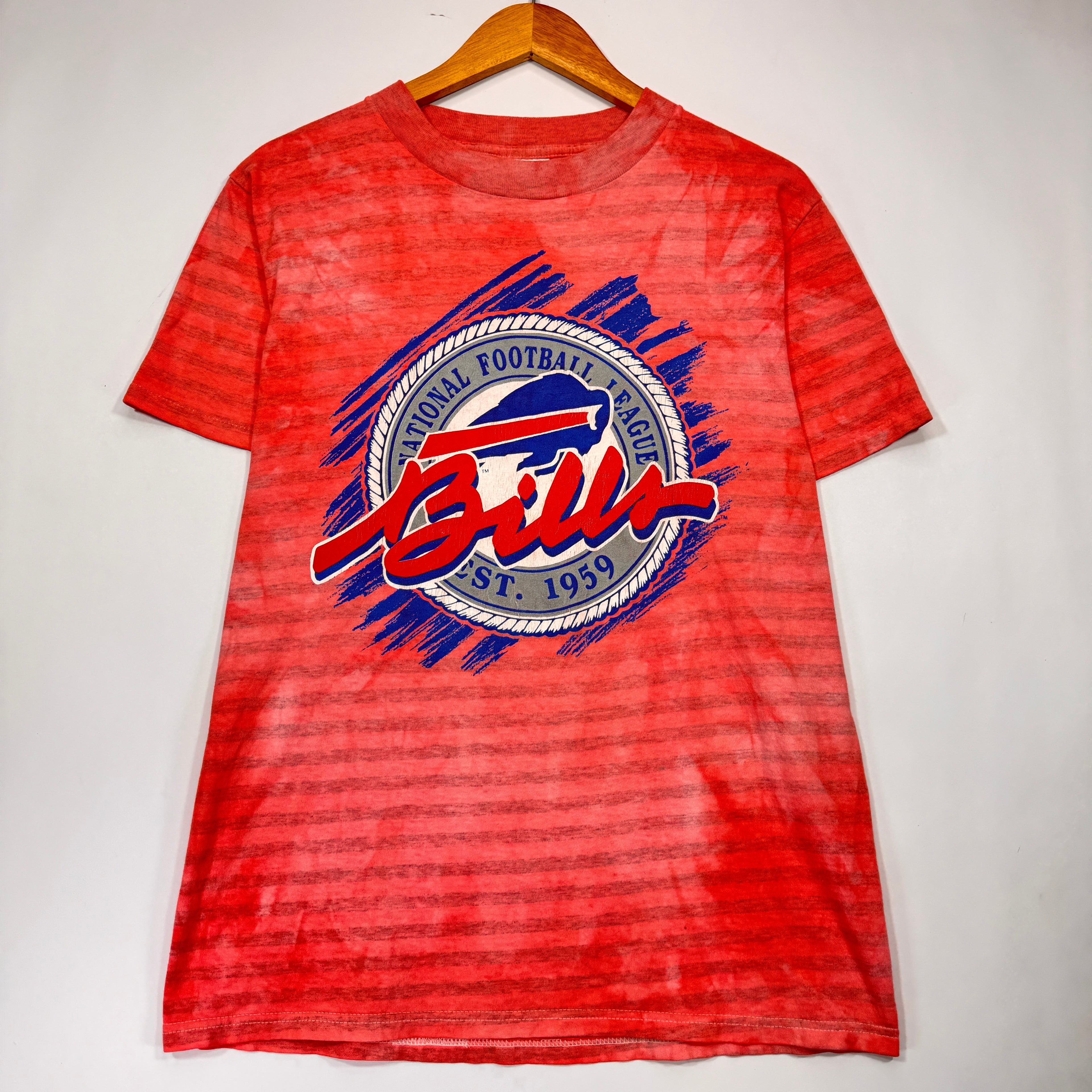Vintage Buffalo Bills Overdyed Striped Shirt Medium