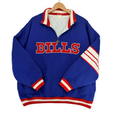 Vintage Buffalo Bills Apex Quilt Lined 1/4 Zip Sweatshirt Jacket Large