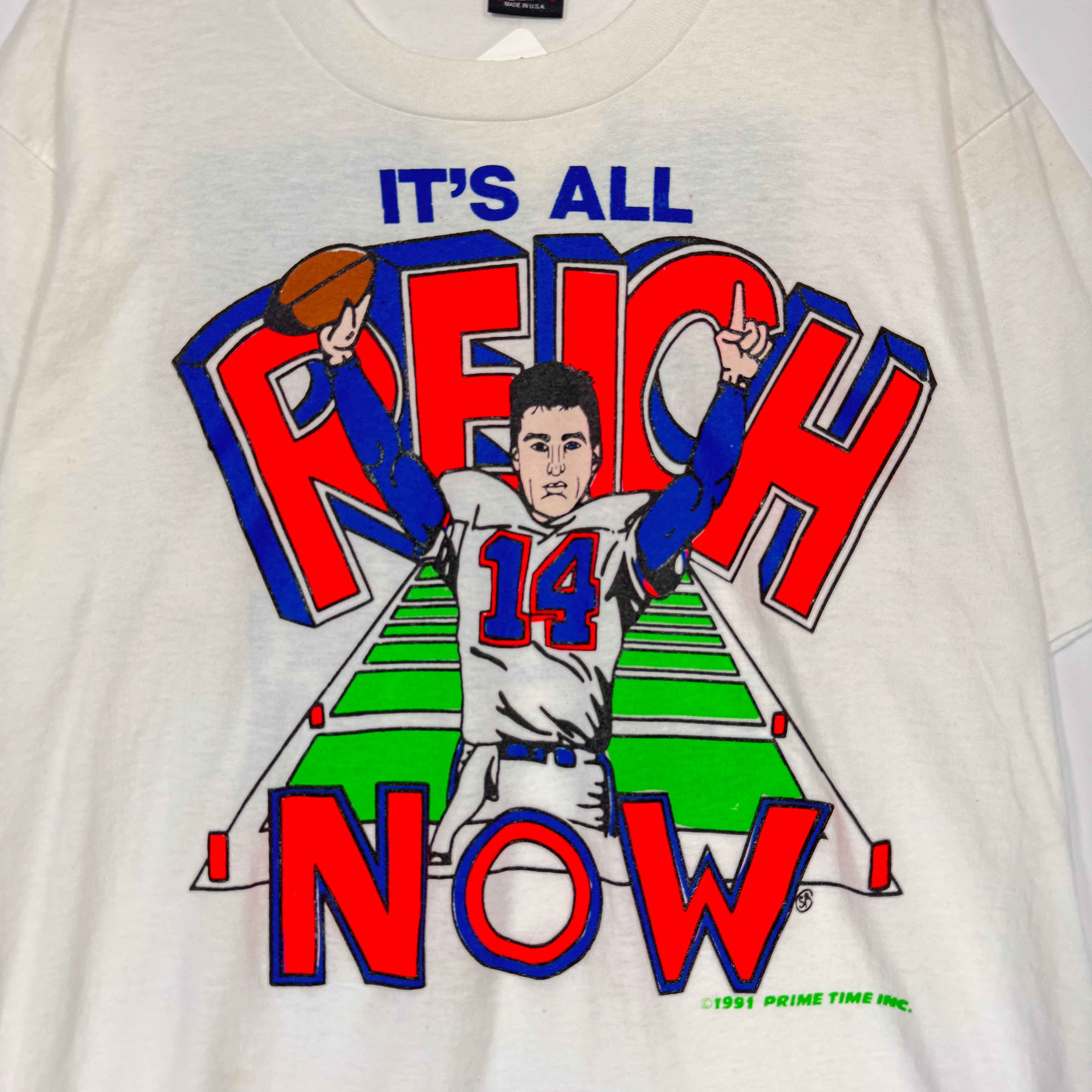 Vintage Buffalo Bills Frank Reich Cartoon Shirt XL