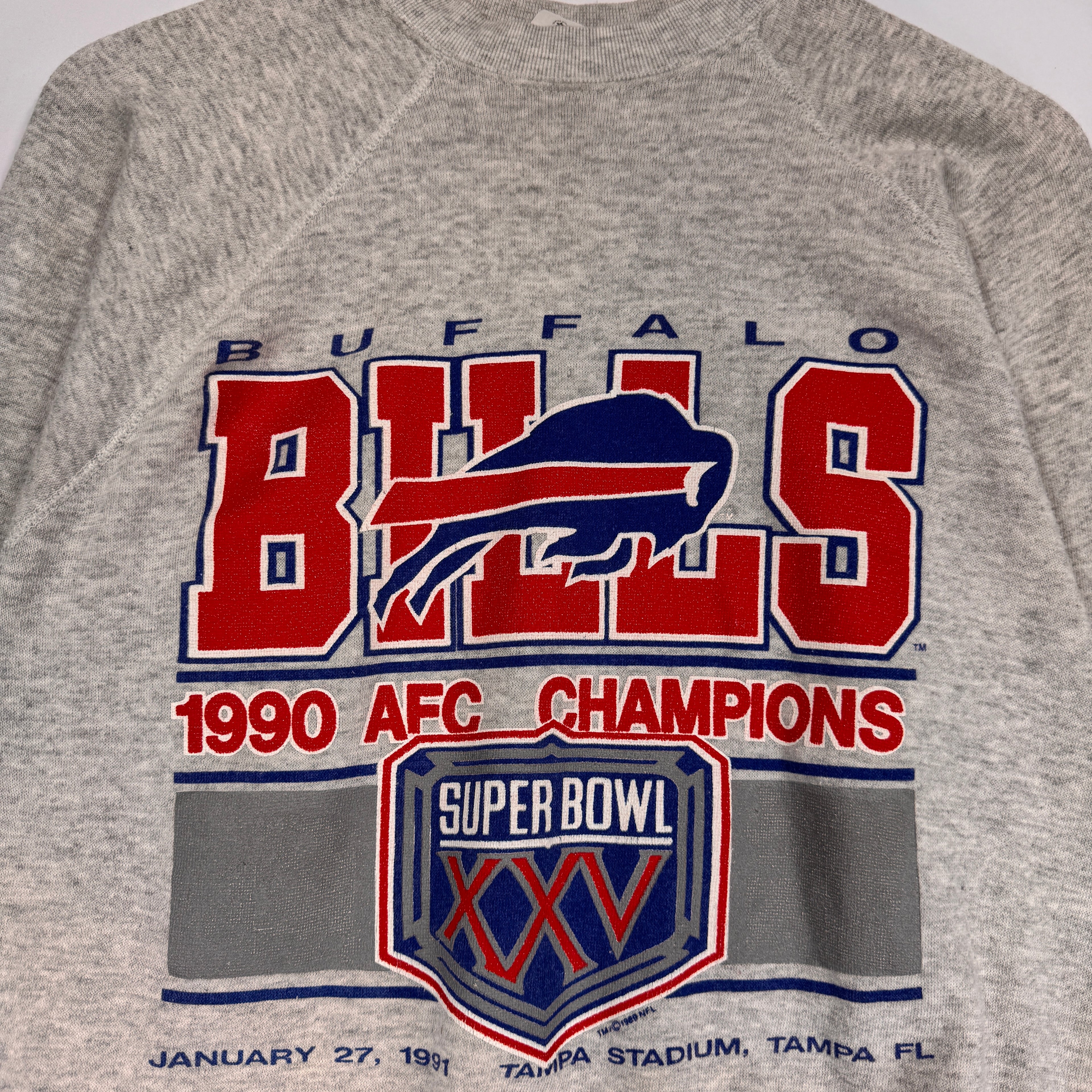 Vintage Buffalo Bills 1990 AFC Champions Crewneck Sweatshirt Medium