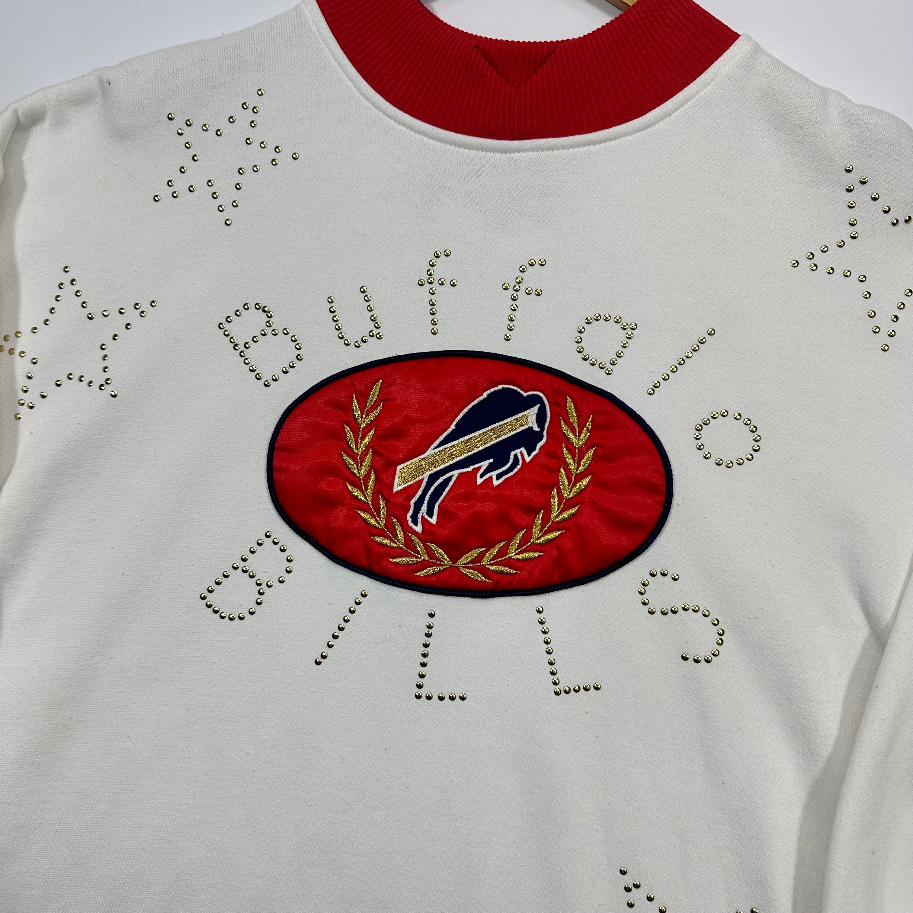 Vintage Buffalo Bills Cliff Engle Star Bedazzled Crewneck Sweatshirt Large