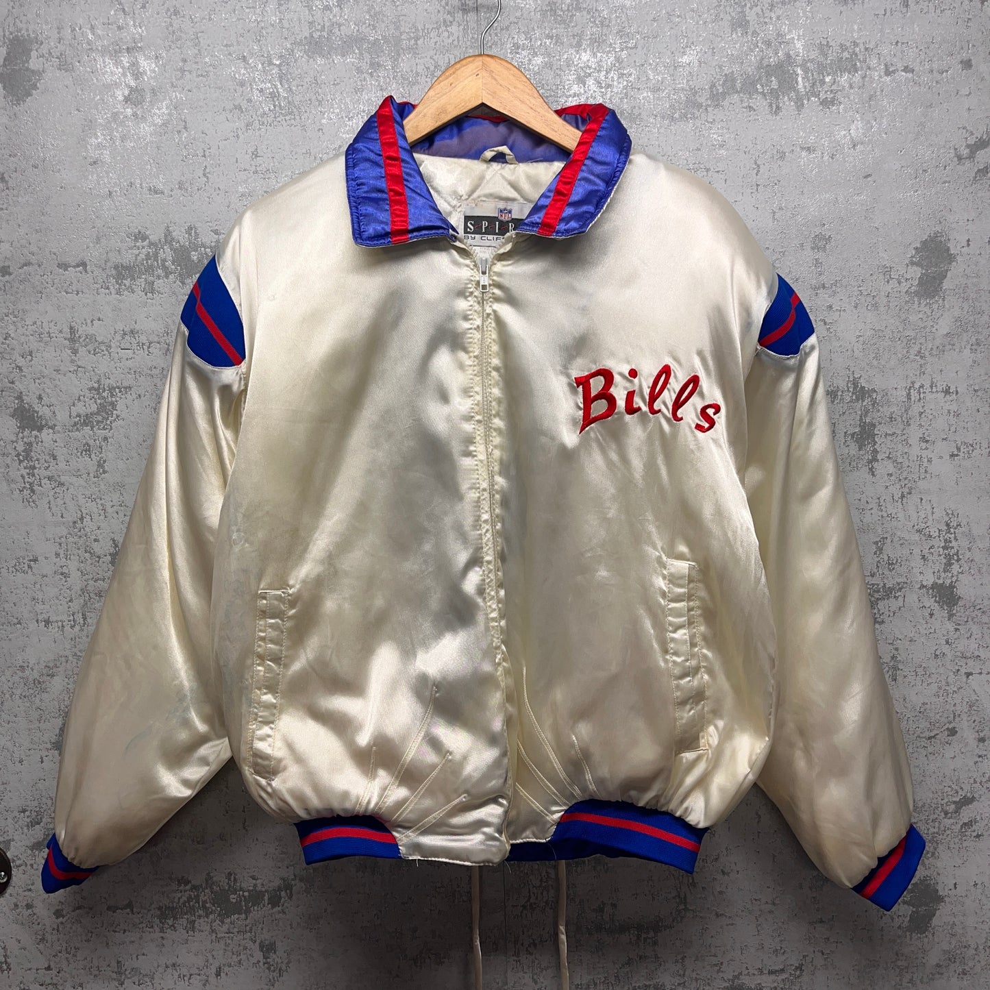 Vintage Buffalo Bills Jills Cliff Engle Satin Varsity Jacket Large