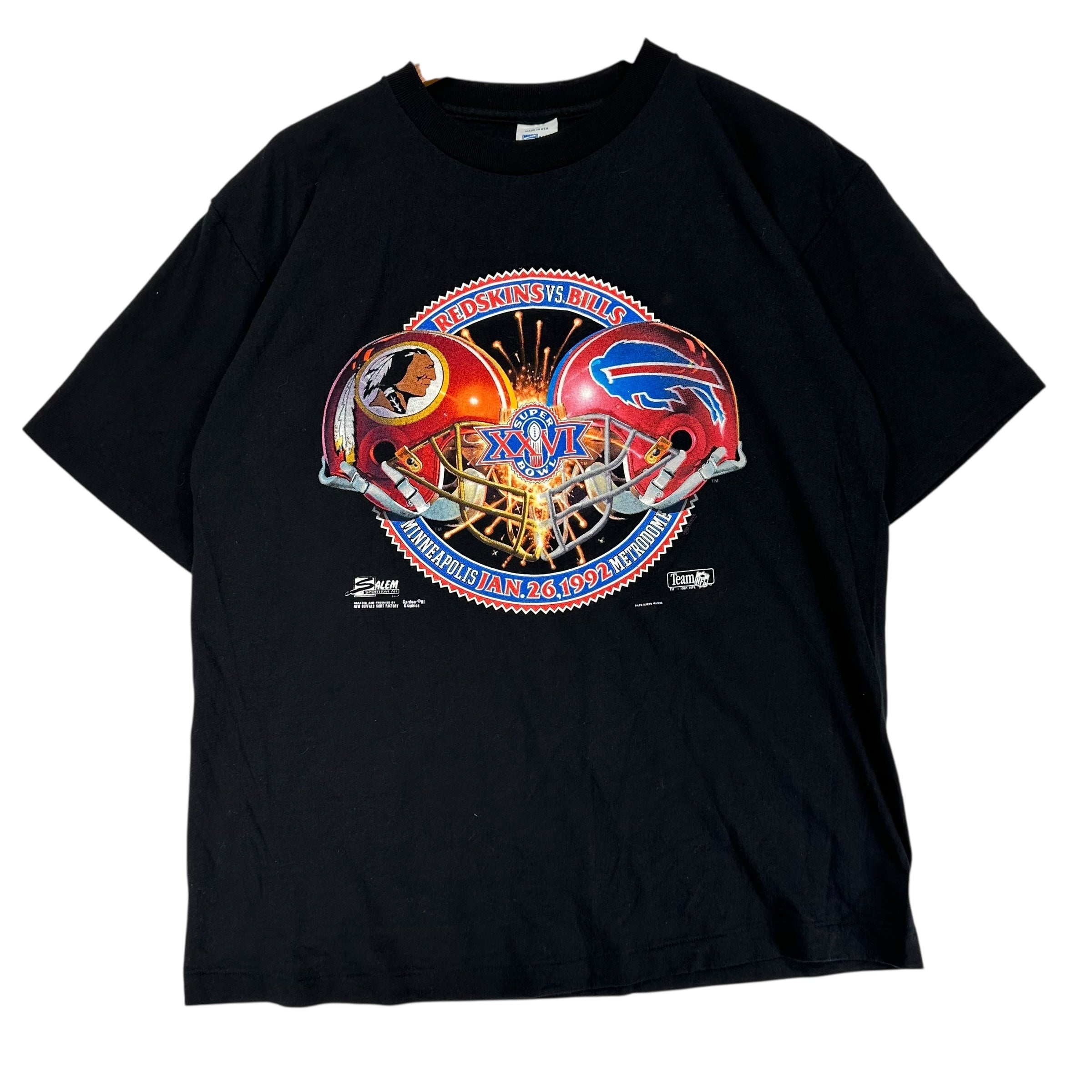 Vintage Buffalo Bills Washington Redskins 1992 Super Bowl Shirt Large