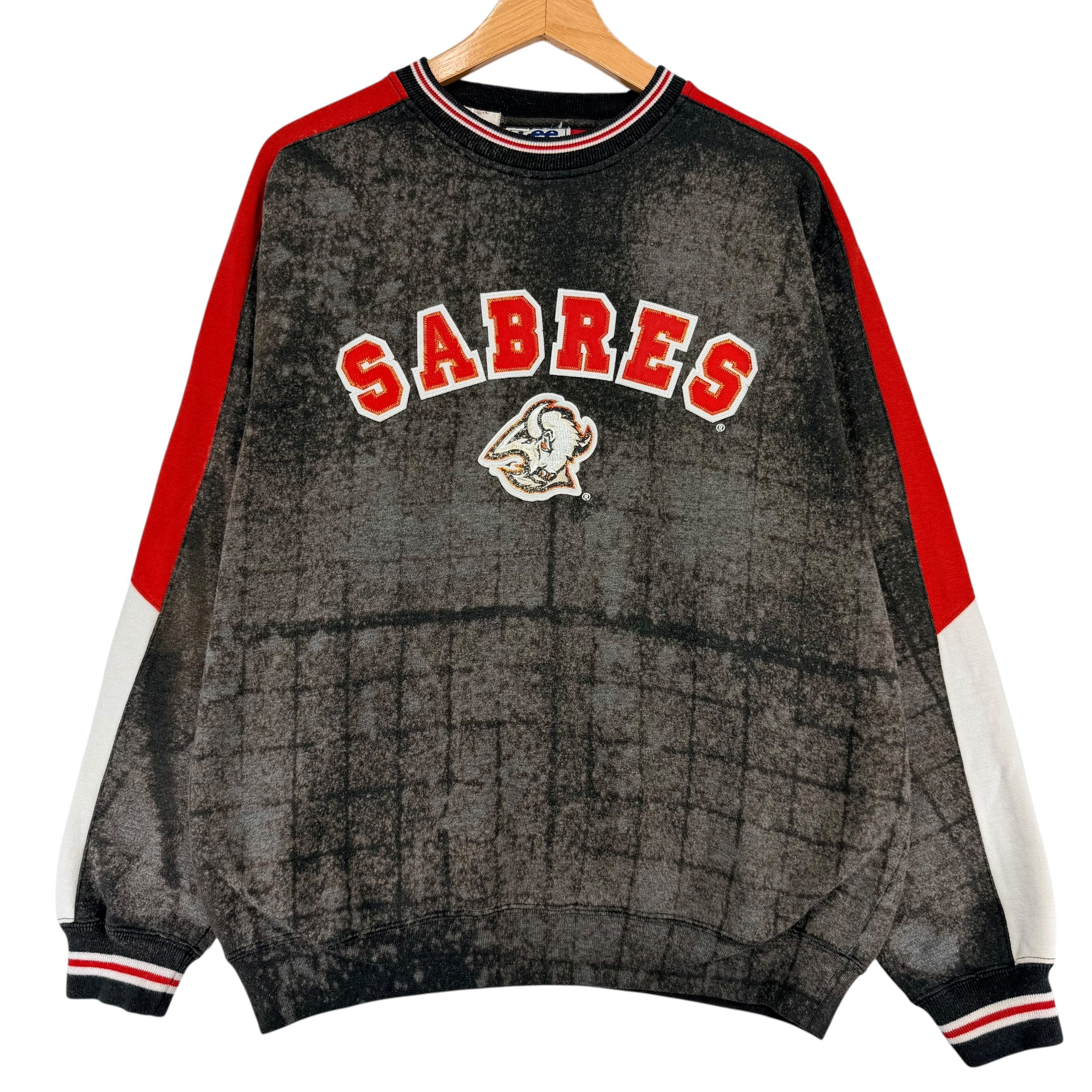 Vintage Buffalo Sabres Embroidered Bleach Crewneck Sweatshirt Medium