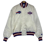 Vintage Buffalo Bills White Super Bowl Starter Satin Jacket Large