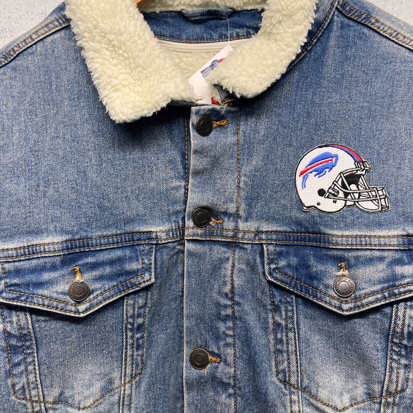 Buffalo Bills Sherpa Lined Denim Jacket Large