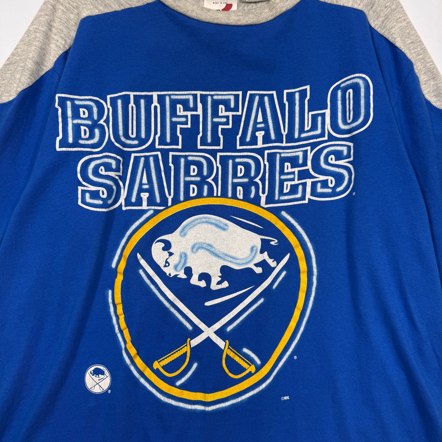 Vintage Buffalo Sabres Long Sleeve Color Block Shirt XL