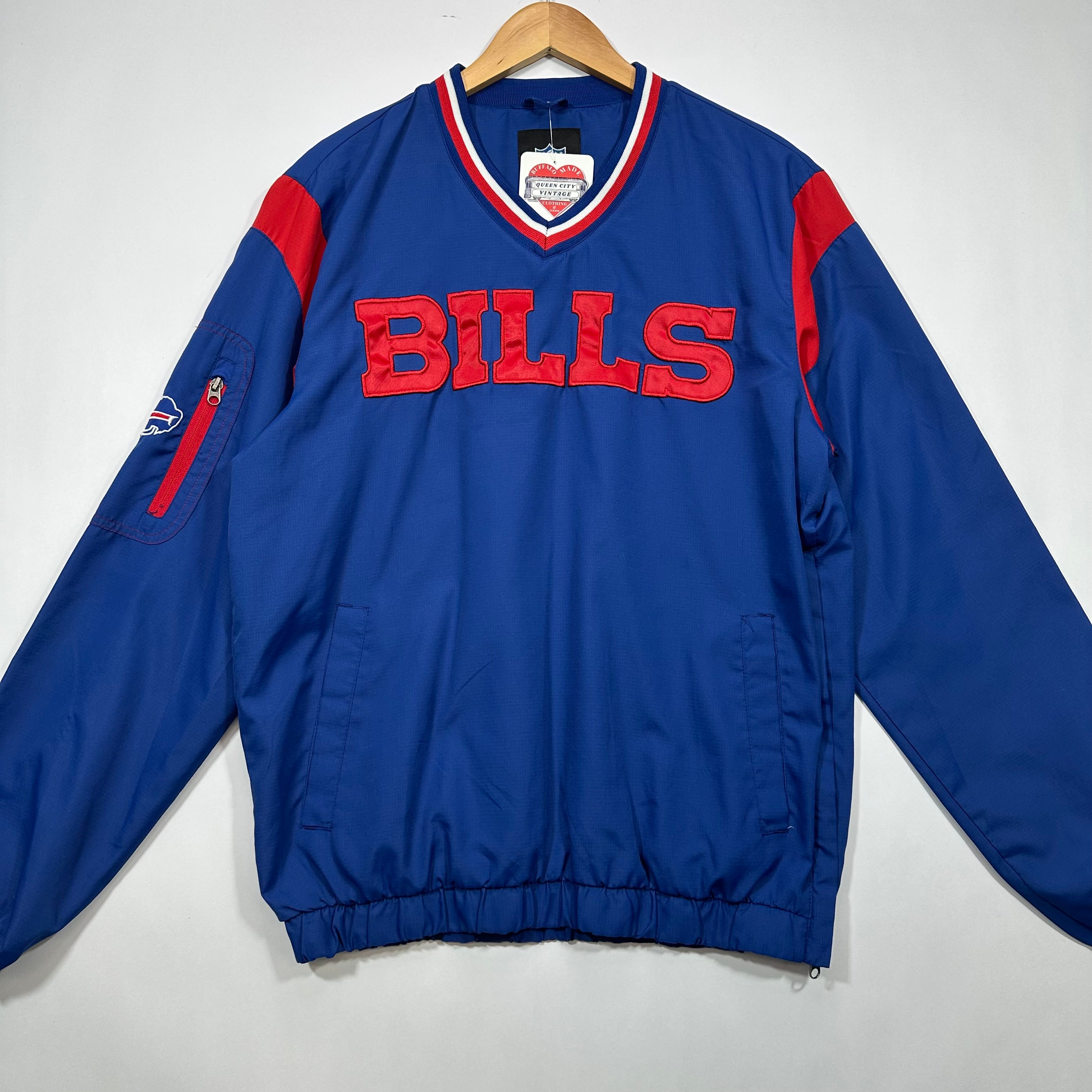 Vintage Buffalo Bills Pullover Windbreaker Jacket Medium