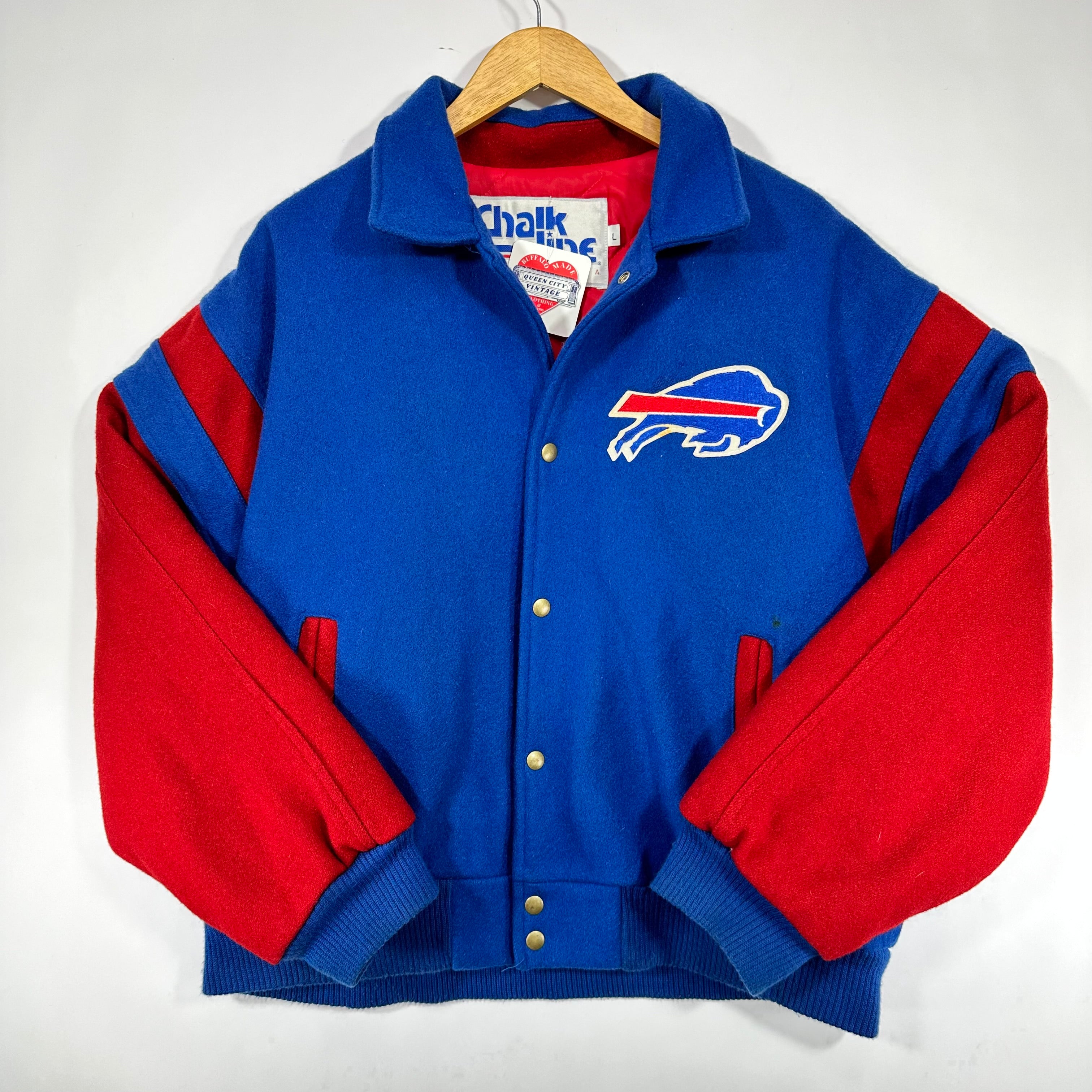 Vintage Buffalo Bills Wool Bomber Jacket Large