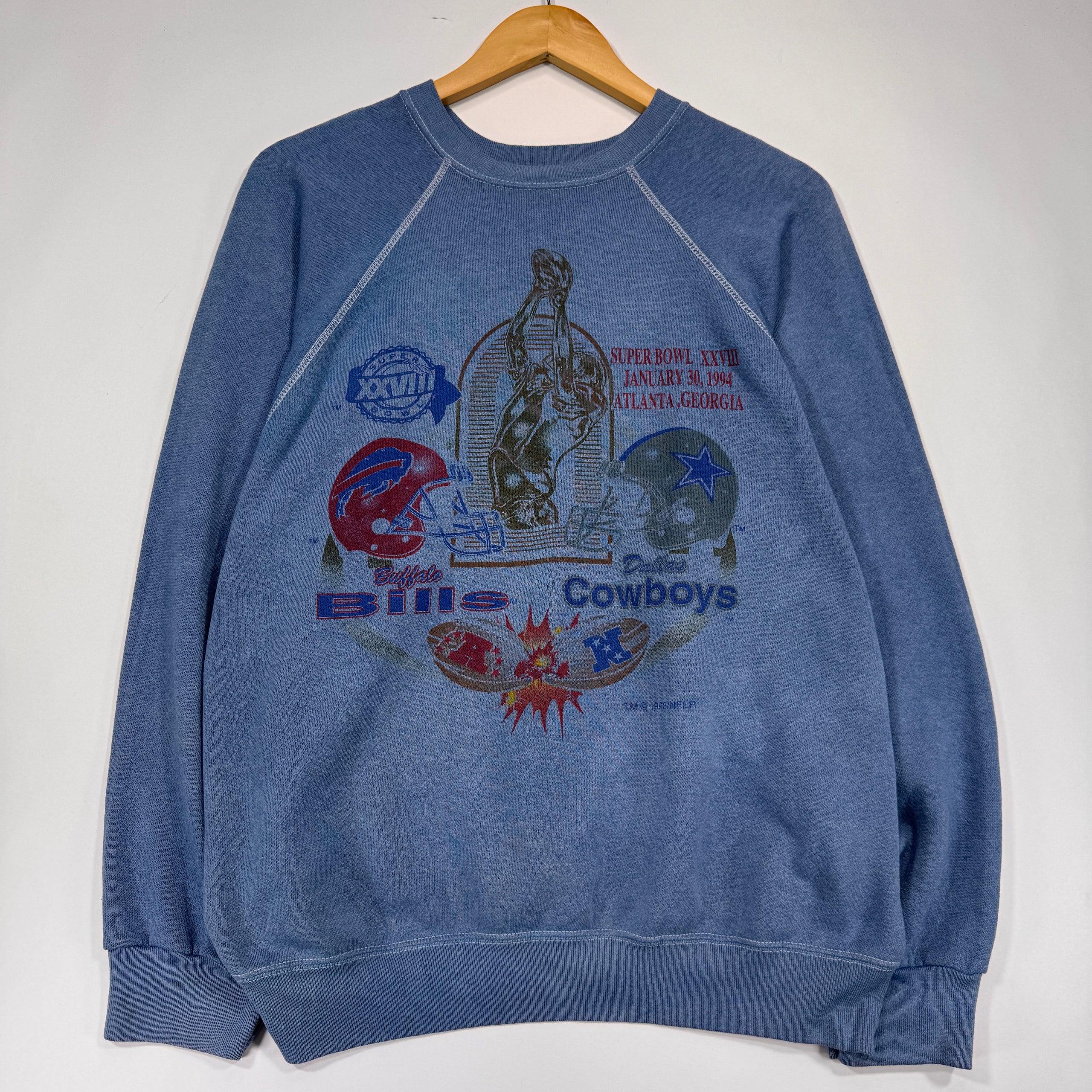 Vintage Buffalo Bills Dallas Cowboys 1994 Super Bowl Crewneck Sweatshirt Large