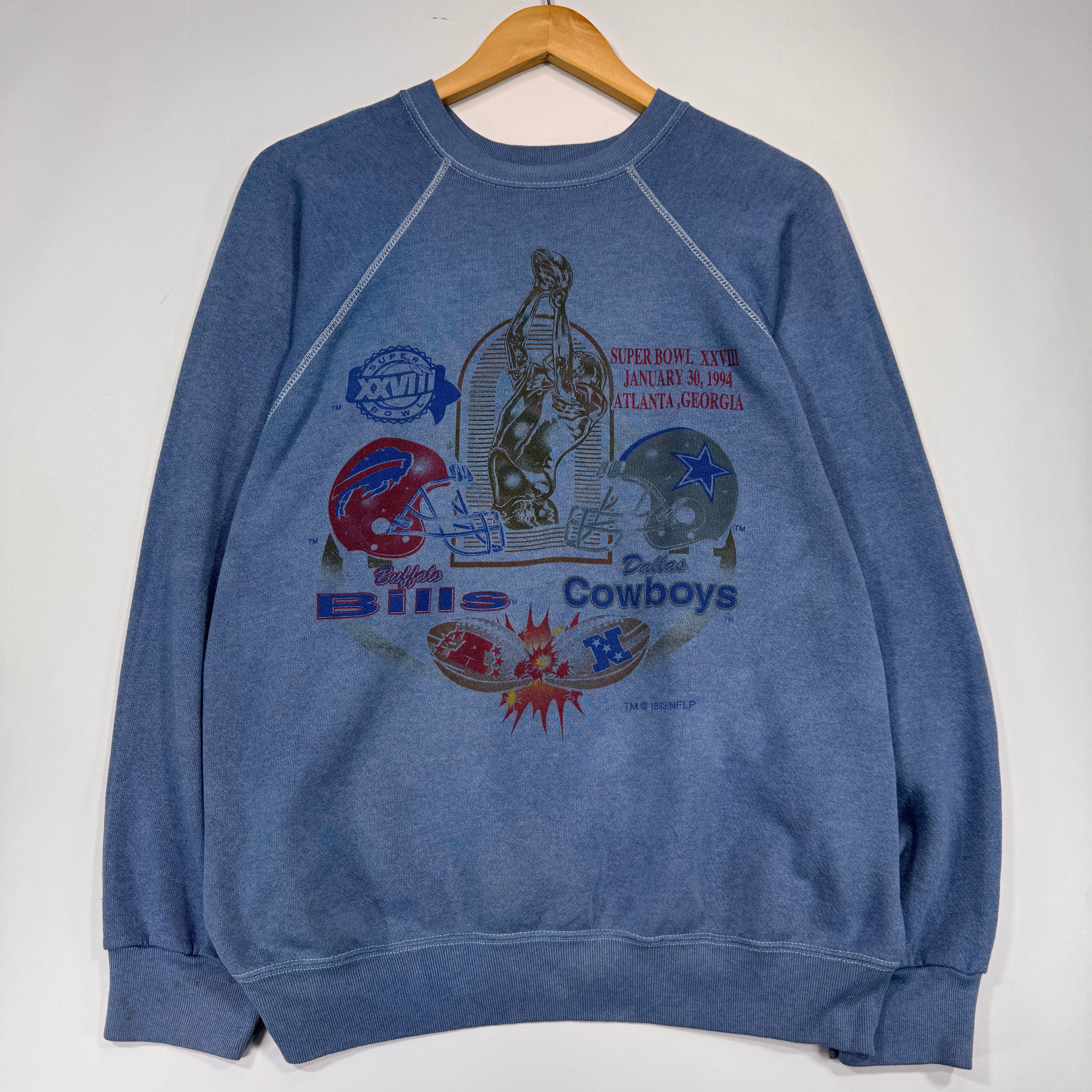 Vintage Buffalo Bills Dallas Cowboys 1994 Super Bowl Crewneck Sweatshirt Large