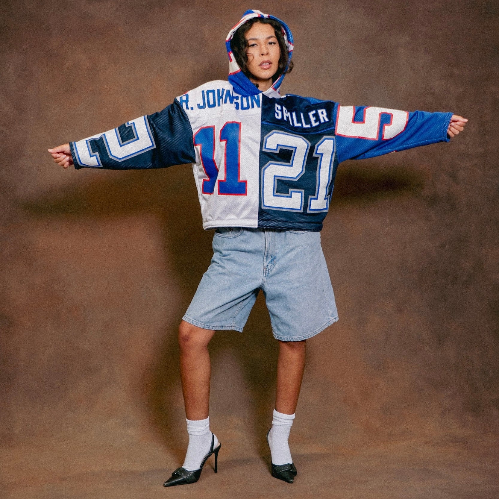Vintage Buffalo Bills Upcycled Custom Jersey Hoodie